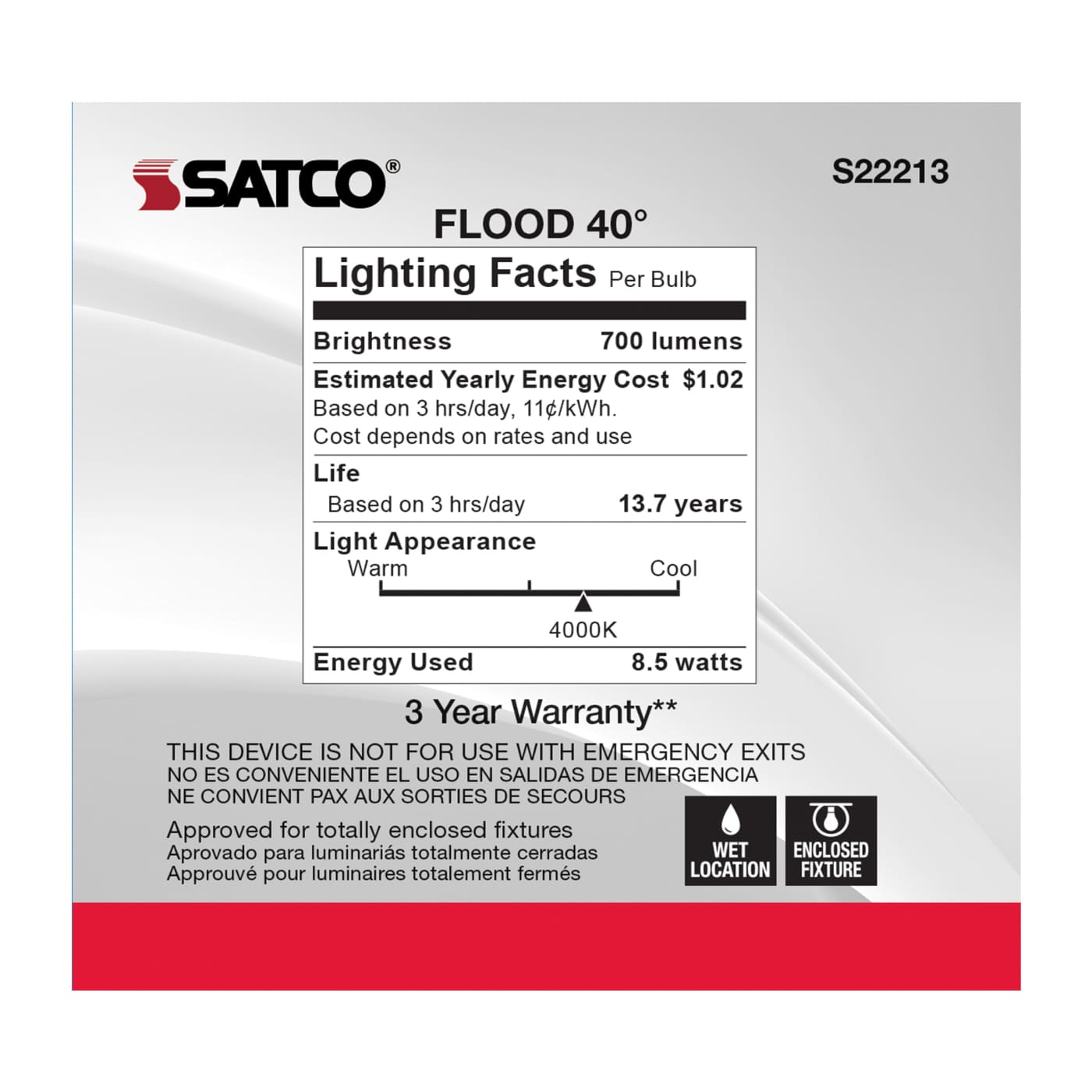 8.5PAR30S/LED/940/FL/120V - S22213