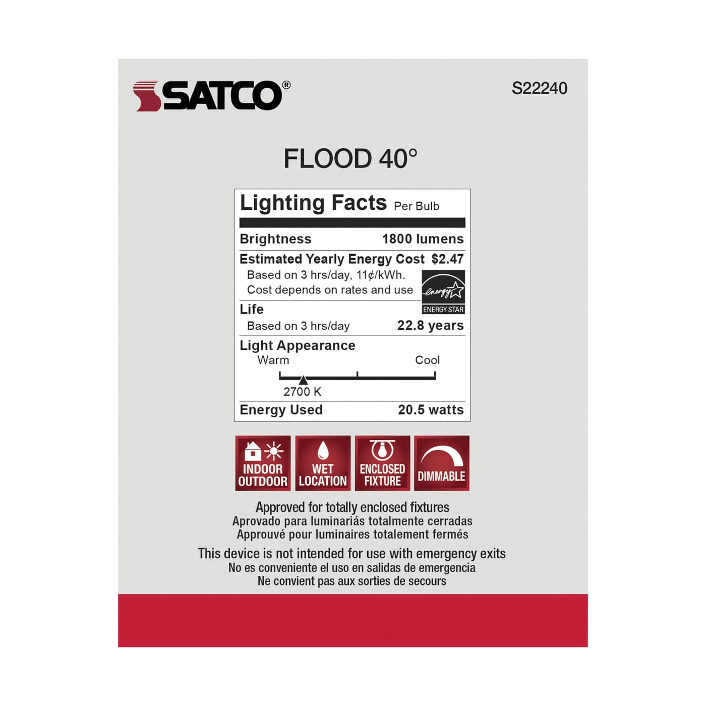 20.5PAR30LN/LED/927/HL/120V/FL - S22240