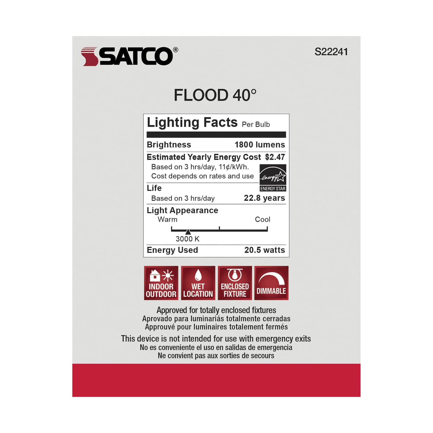 20.5PAR30LN/LED/930/HL/120V/FL - S22241