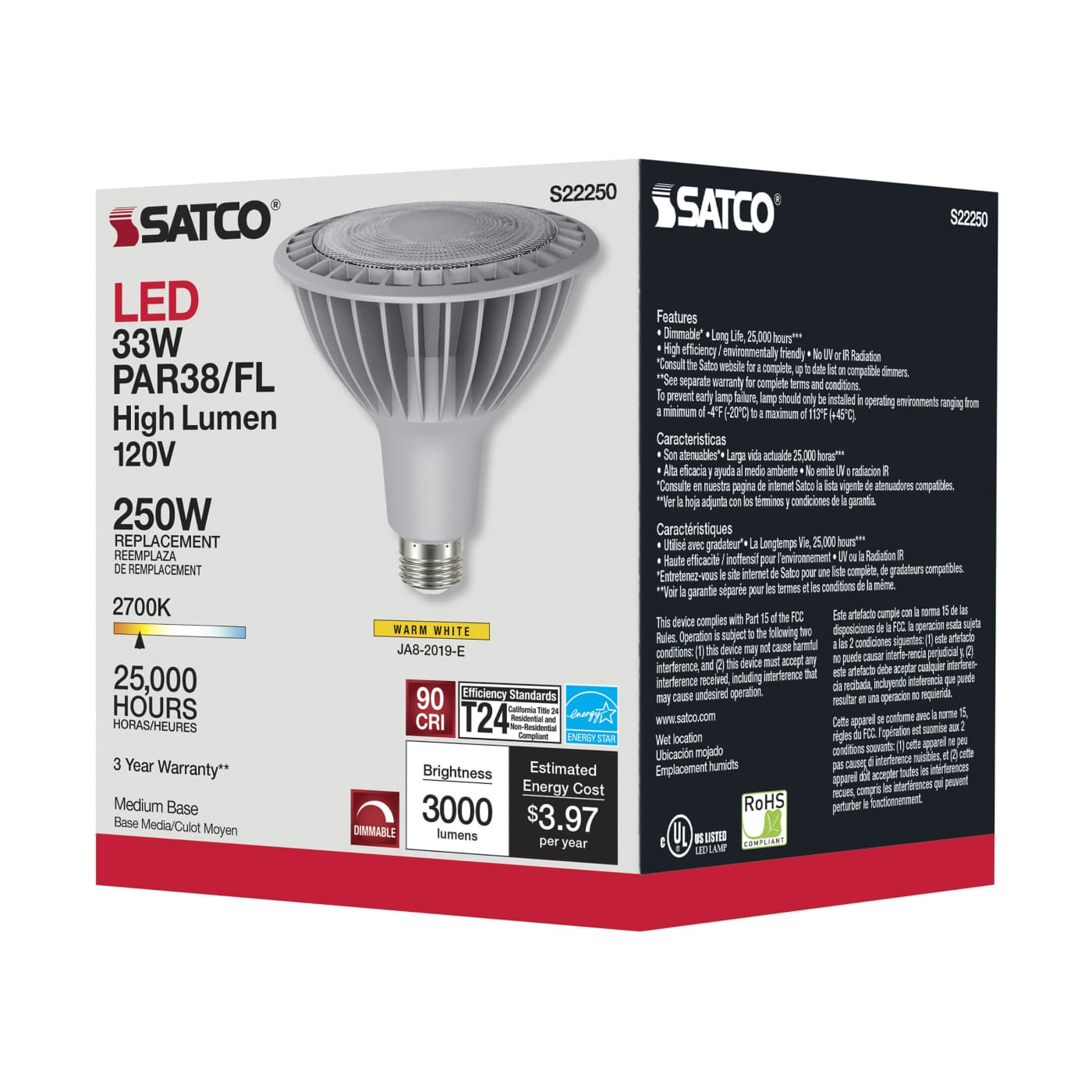 33PAR38/LED/927/HL/120V/FL/D - S22250