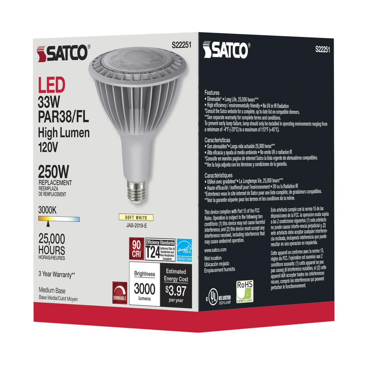 33PAR38/LED/930/HL/120V/FL/D - S22251