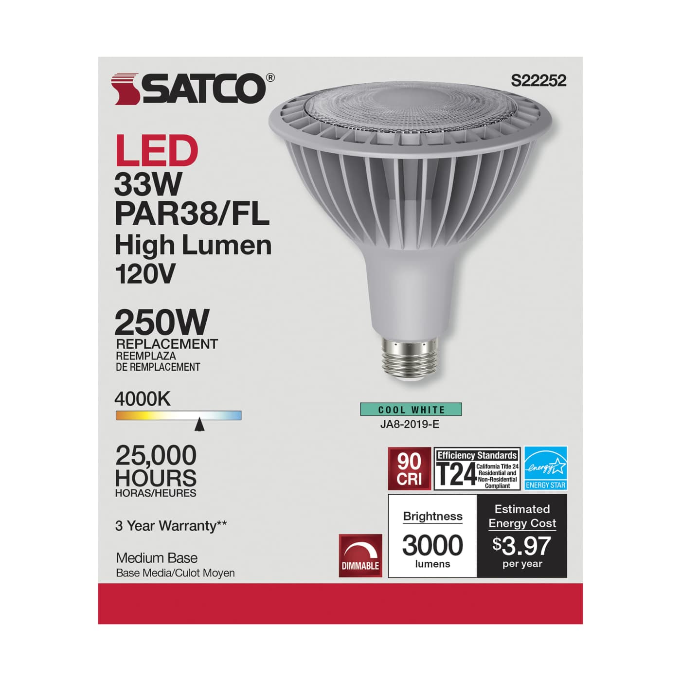 33PAR38/LED/940/HL/120V/FL/D - S22252