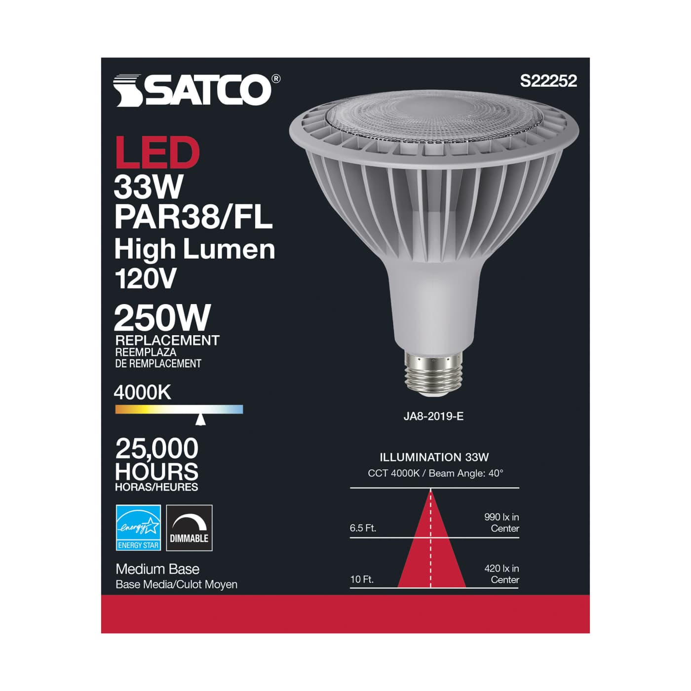 33PAR38/LED/940/HL/120V/FL/D - S22252