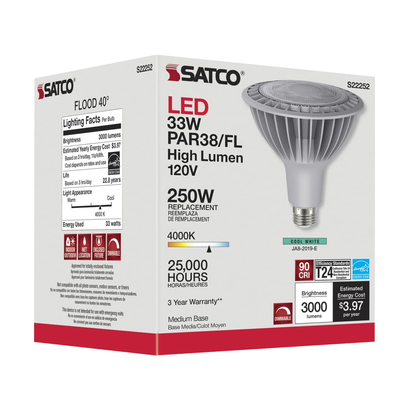 33PAR38/LED/940/HL/120V/FL/D - S22252