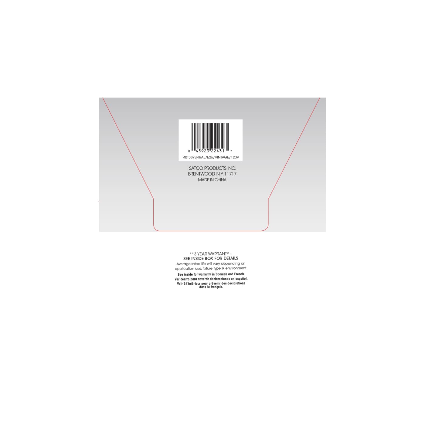 4BT38/LED/CL/E26/VINTAGE/120V - S22431