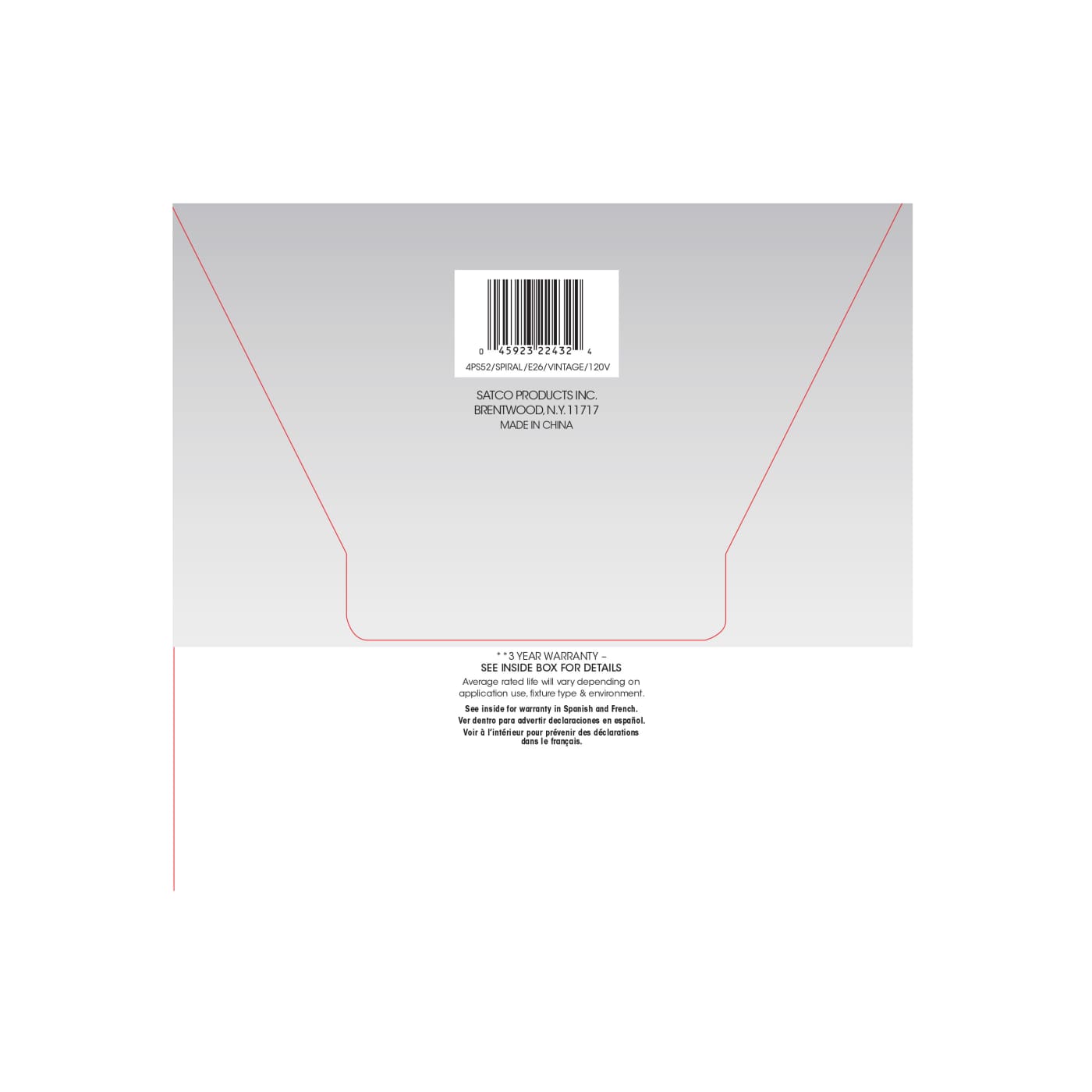 4PS52/LED/CL/E26/VINTAGE/120V - S22433