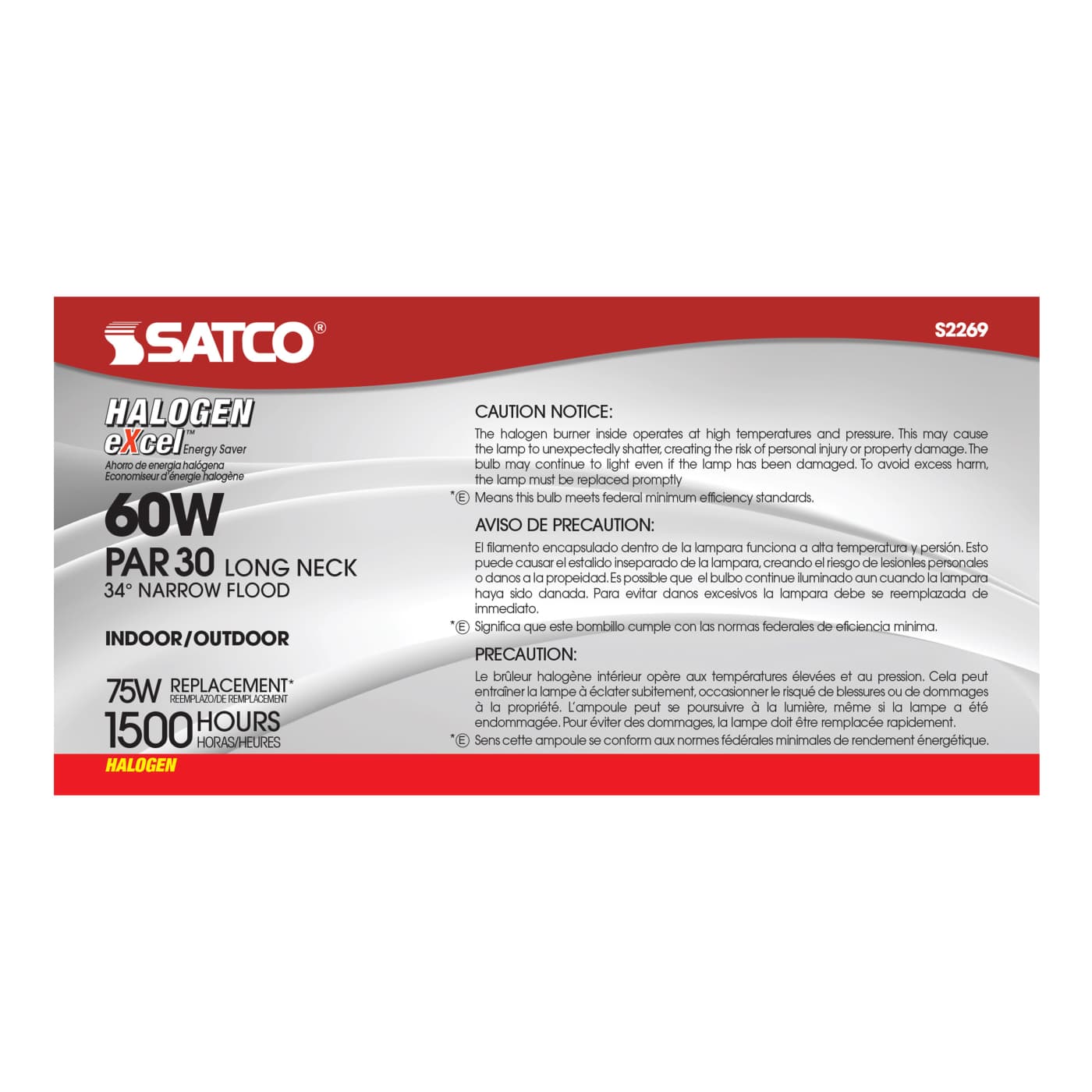 60PAR30L/HAL/XEN/NFL/2PK/120V - S2269