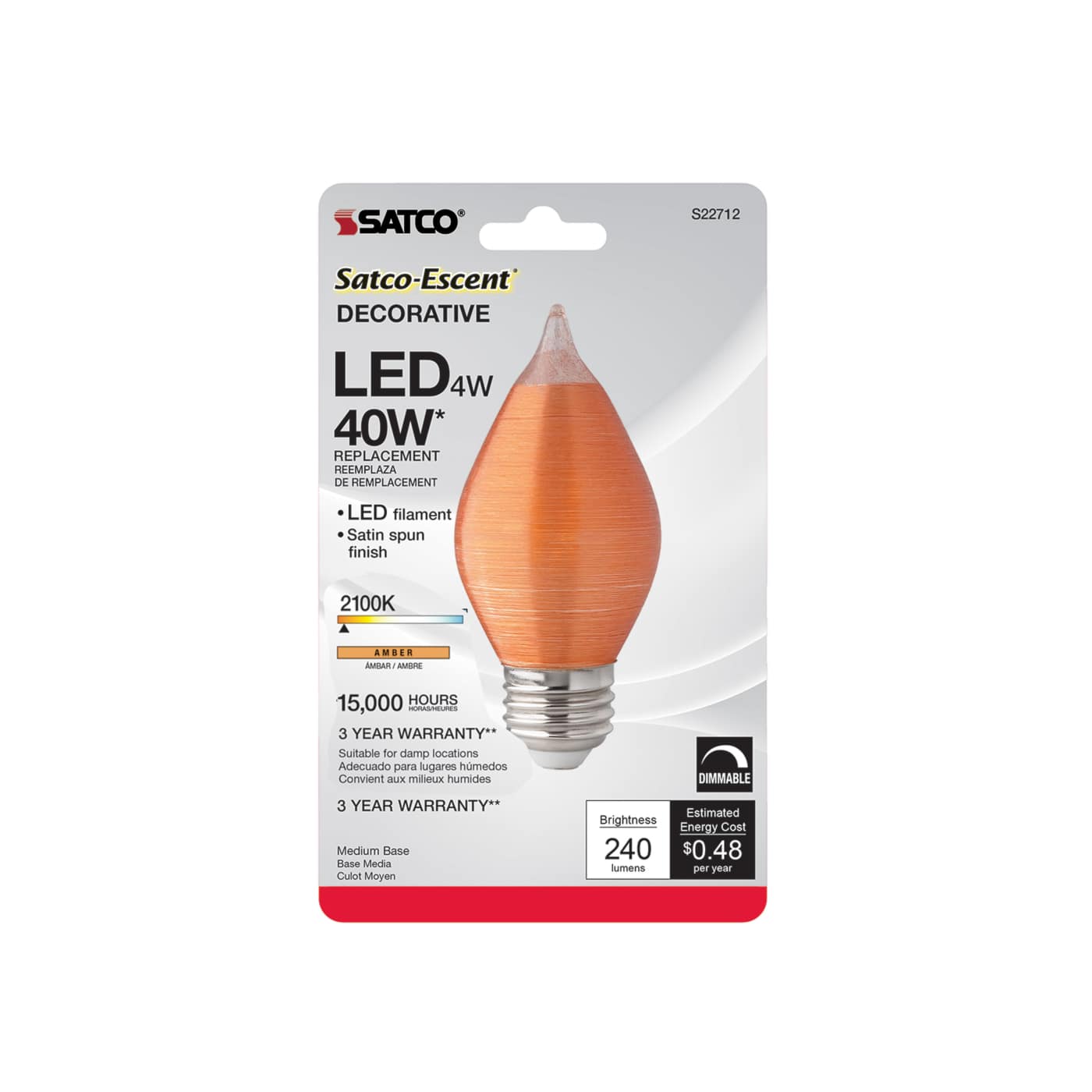 4C15/LED/A/E26/21K/120V/CD - S22712