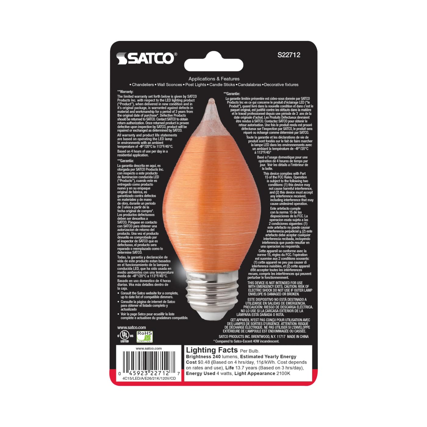 4C15/LED/A/E26/21K/120V/CD - S22712