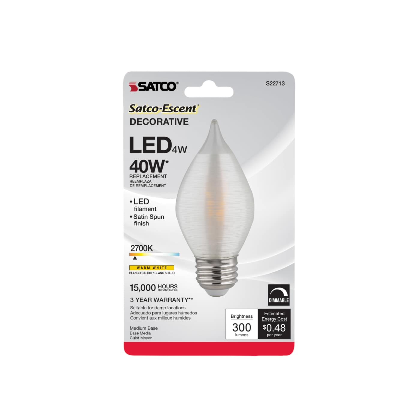 4C15/LED/SA/E26/27K/120V/CD - S22713