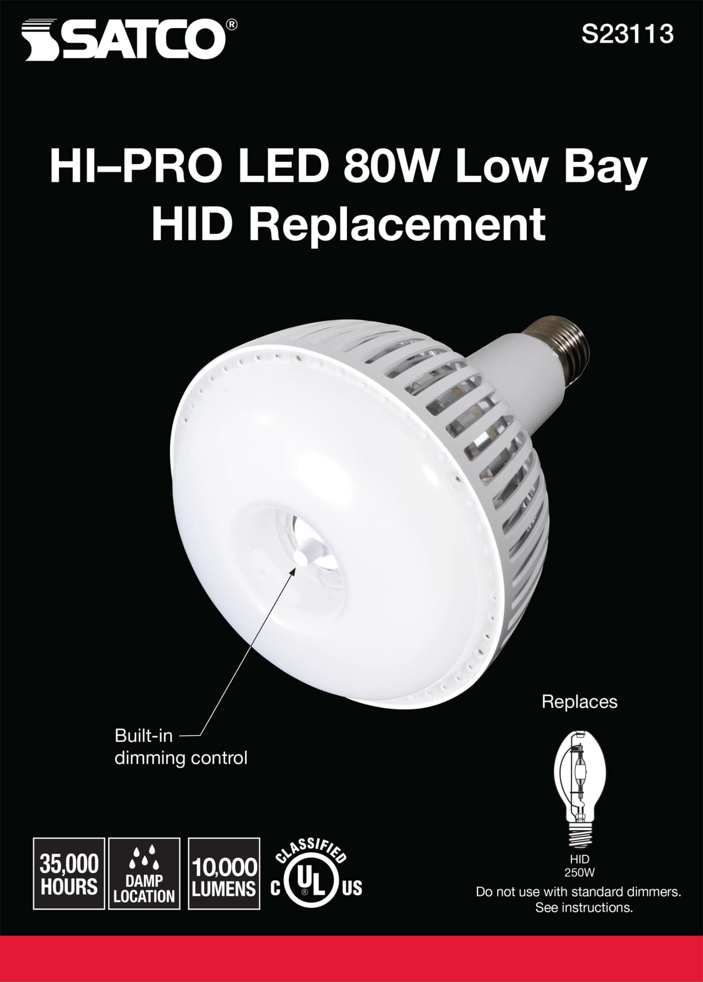 80W/LED/HID-HB/5K/120-277V - S23113