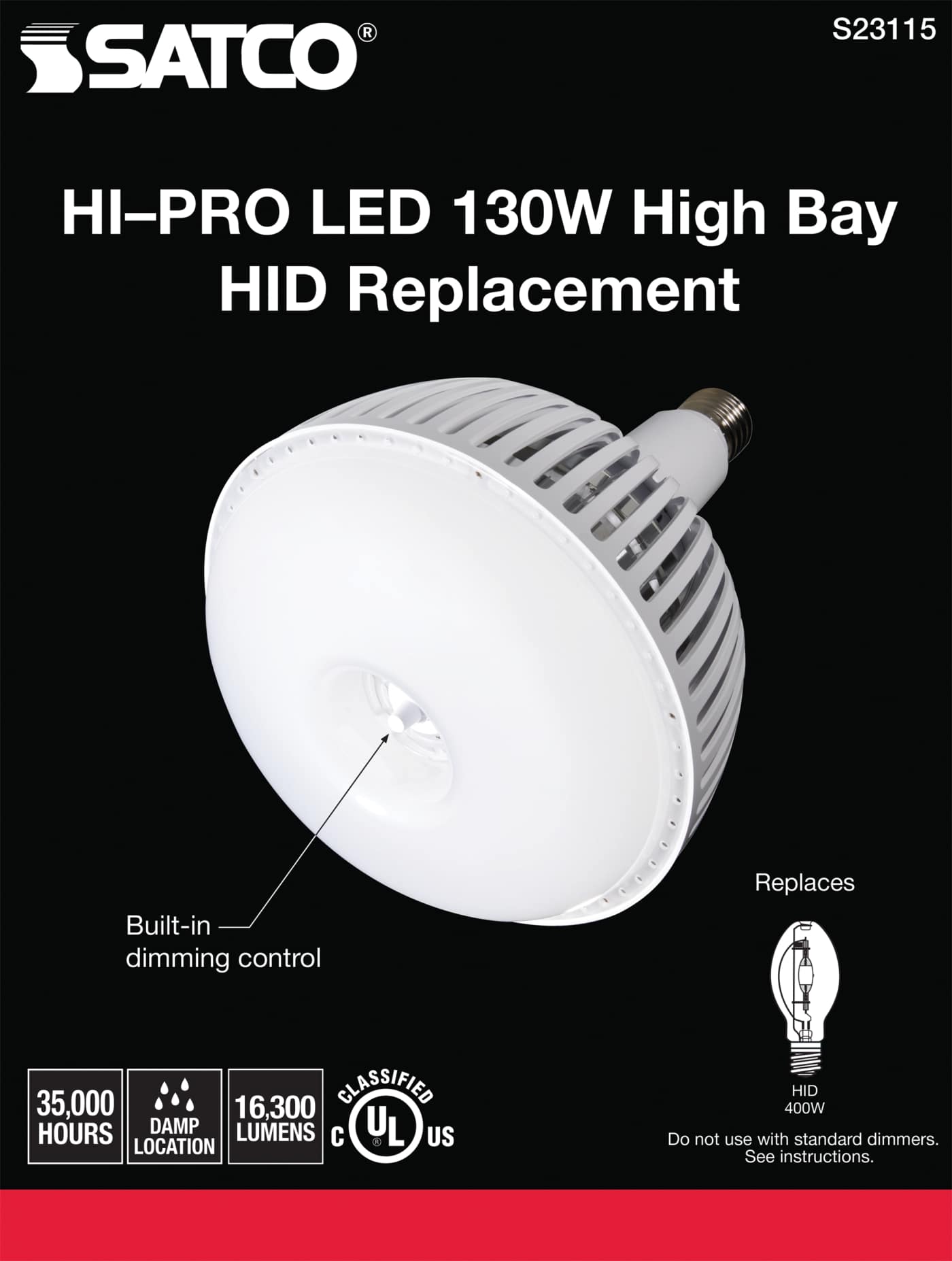 130W/LED/HID-HB/5K/120-277V - S23115