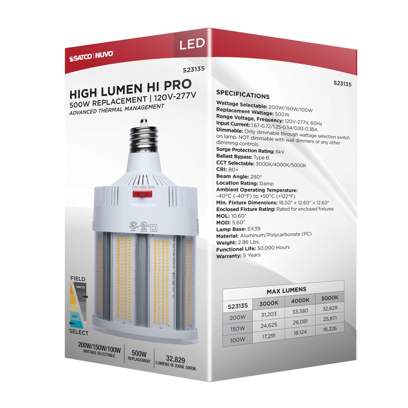 200W/LED/CCT/100-277V/EX39 - S23135