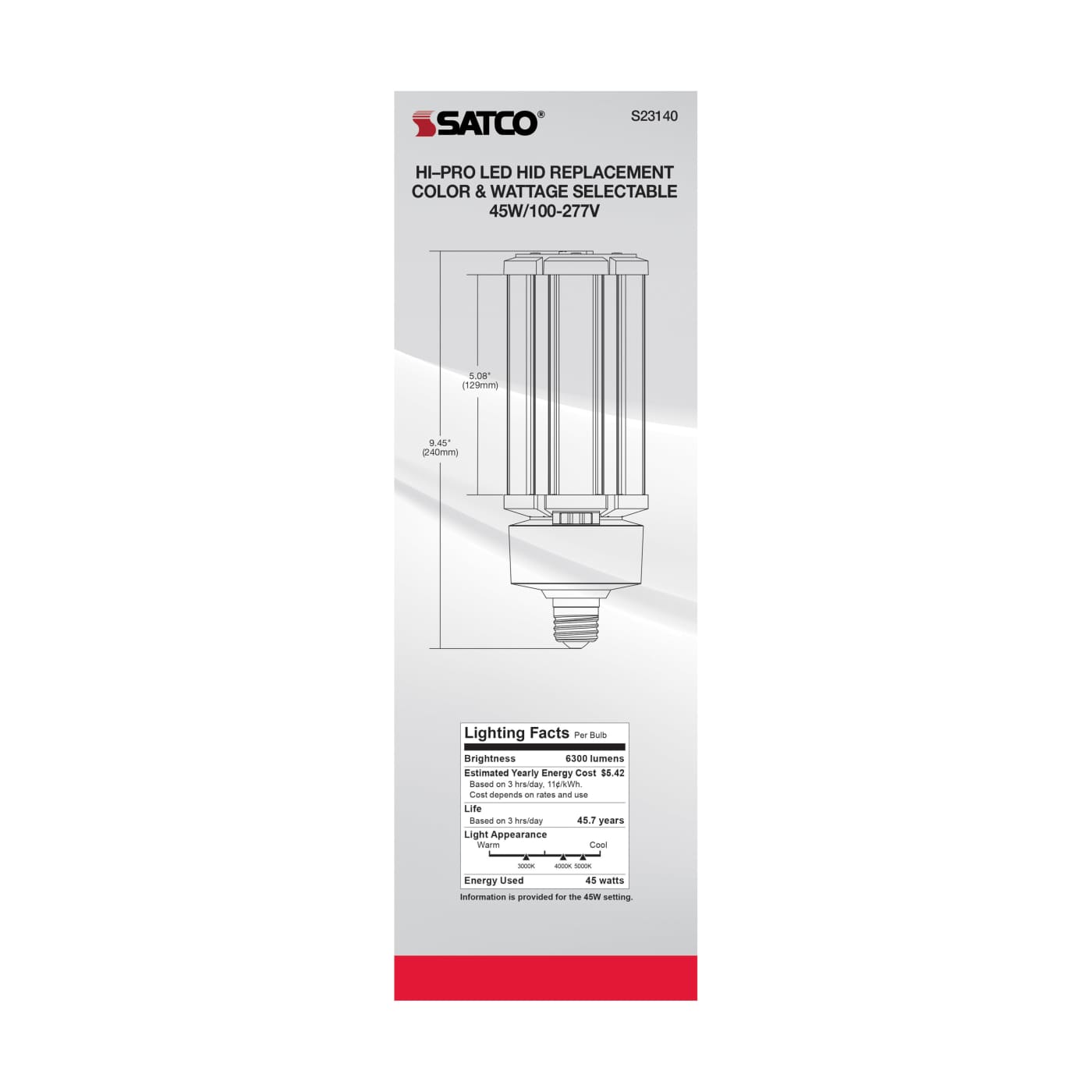 45W/LED/CCT/100-277V/E26 - S23140