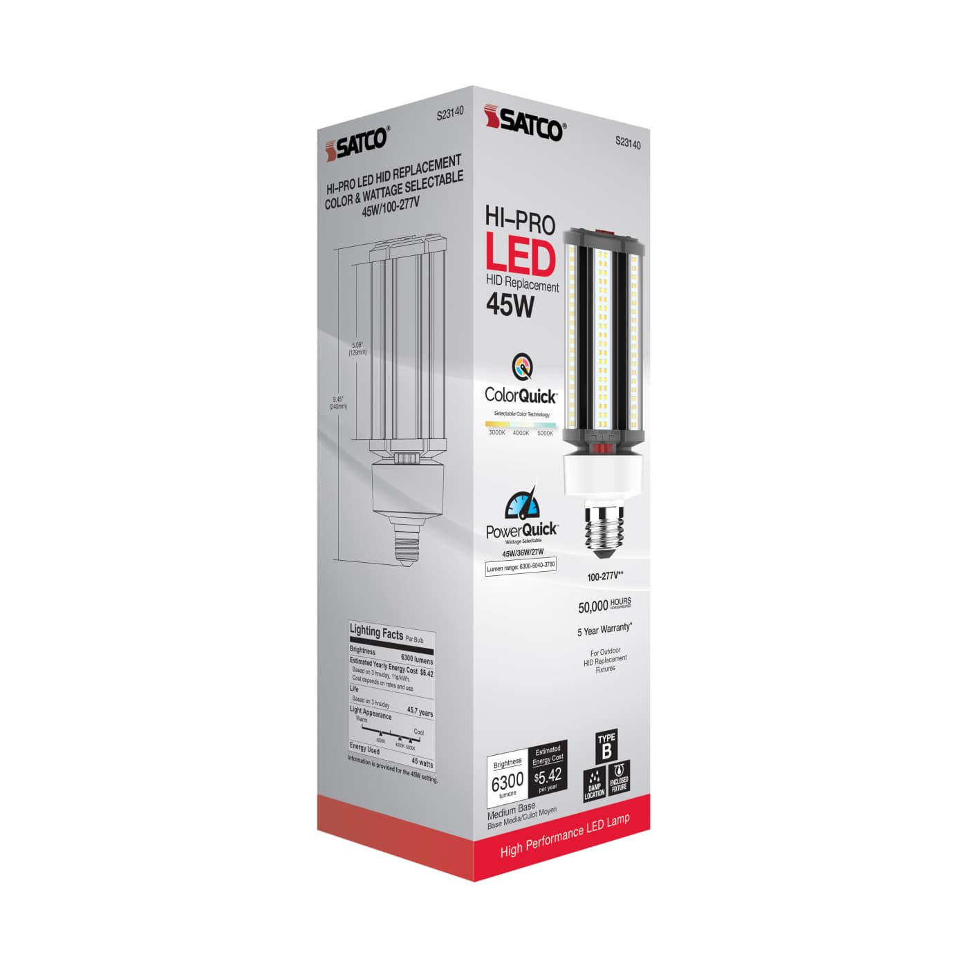 45W/LED/CCT/100-277V/E26 - S23140