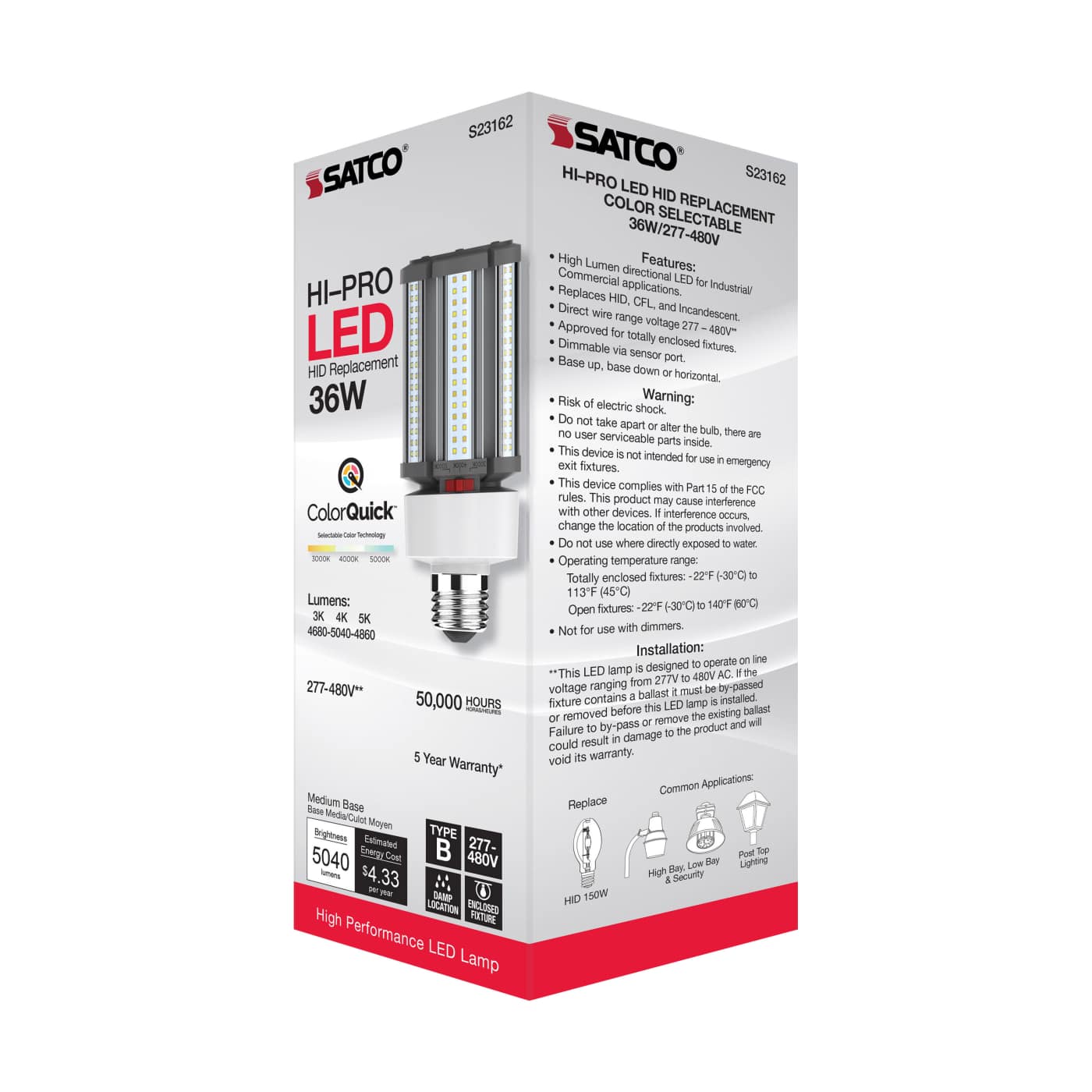 36W/LED/CCT/277-480V/E26 - S23162