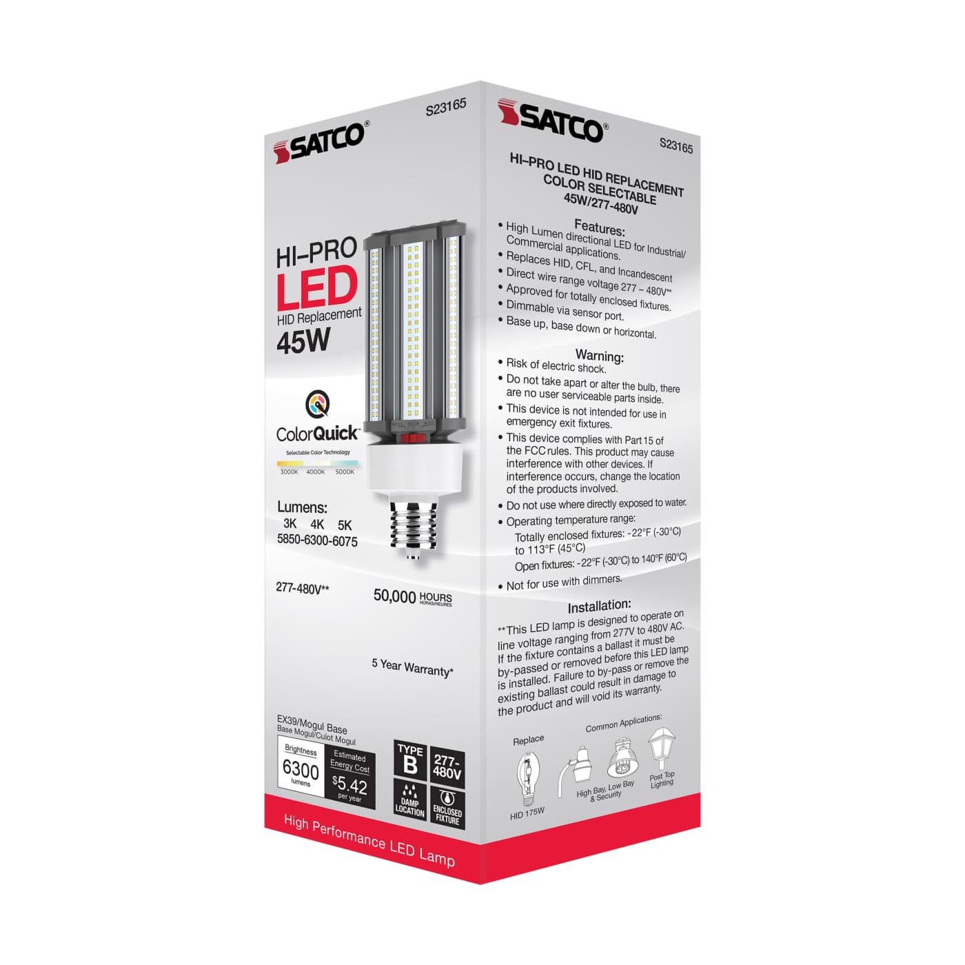 45W/LED/CCT/277-480V/EX39 - S23165