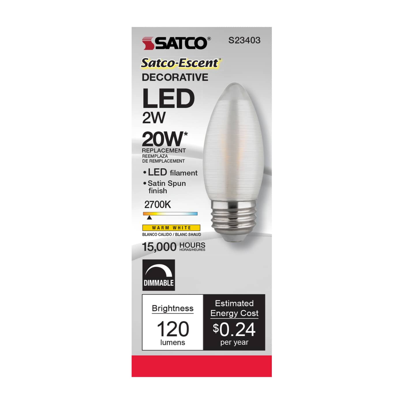 2C11/LED/SA/E26/27K/120V - S23403