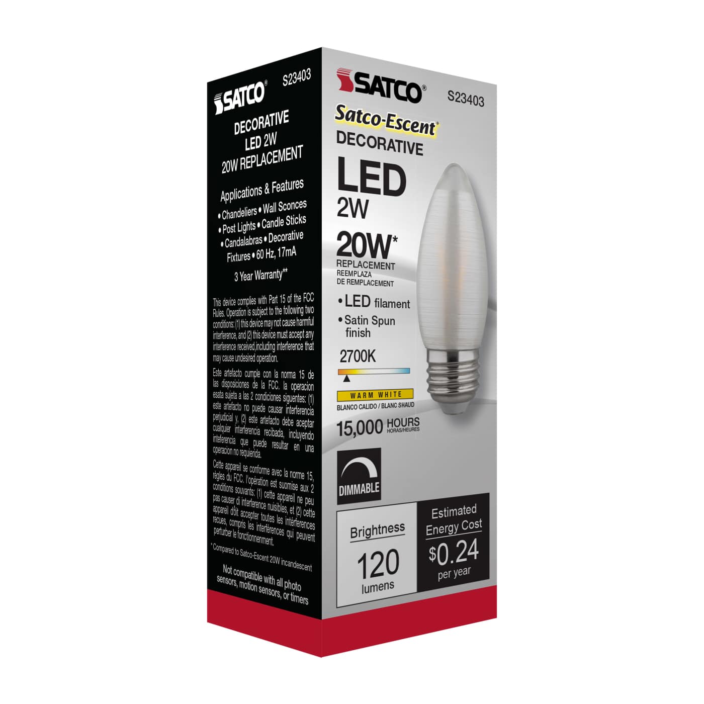 2C11/LED/SA/E26/27K/120V - S23403