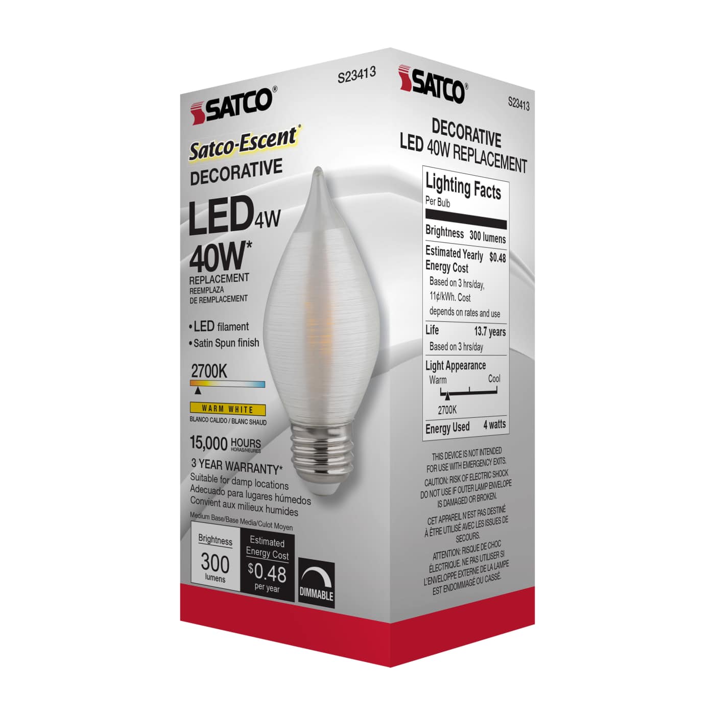 4C15/LED/SA/E26/27K/120V - S23413