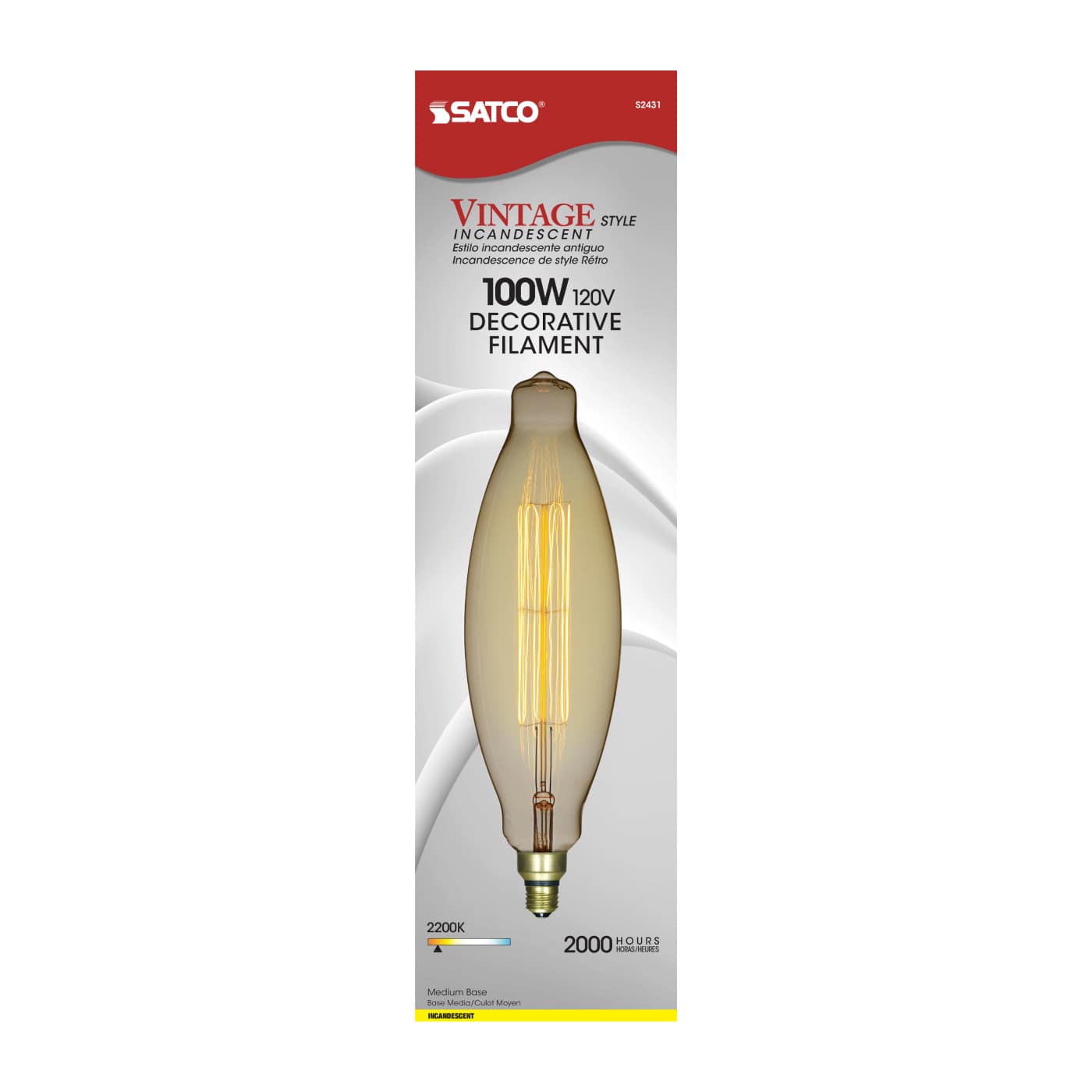 100BT38/AMBER/E26/VINTAGE/120V - S2431