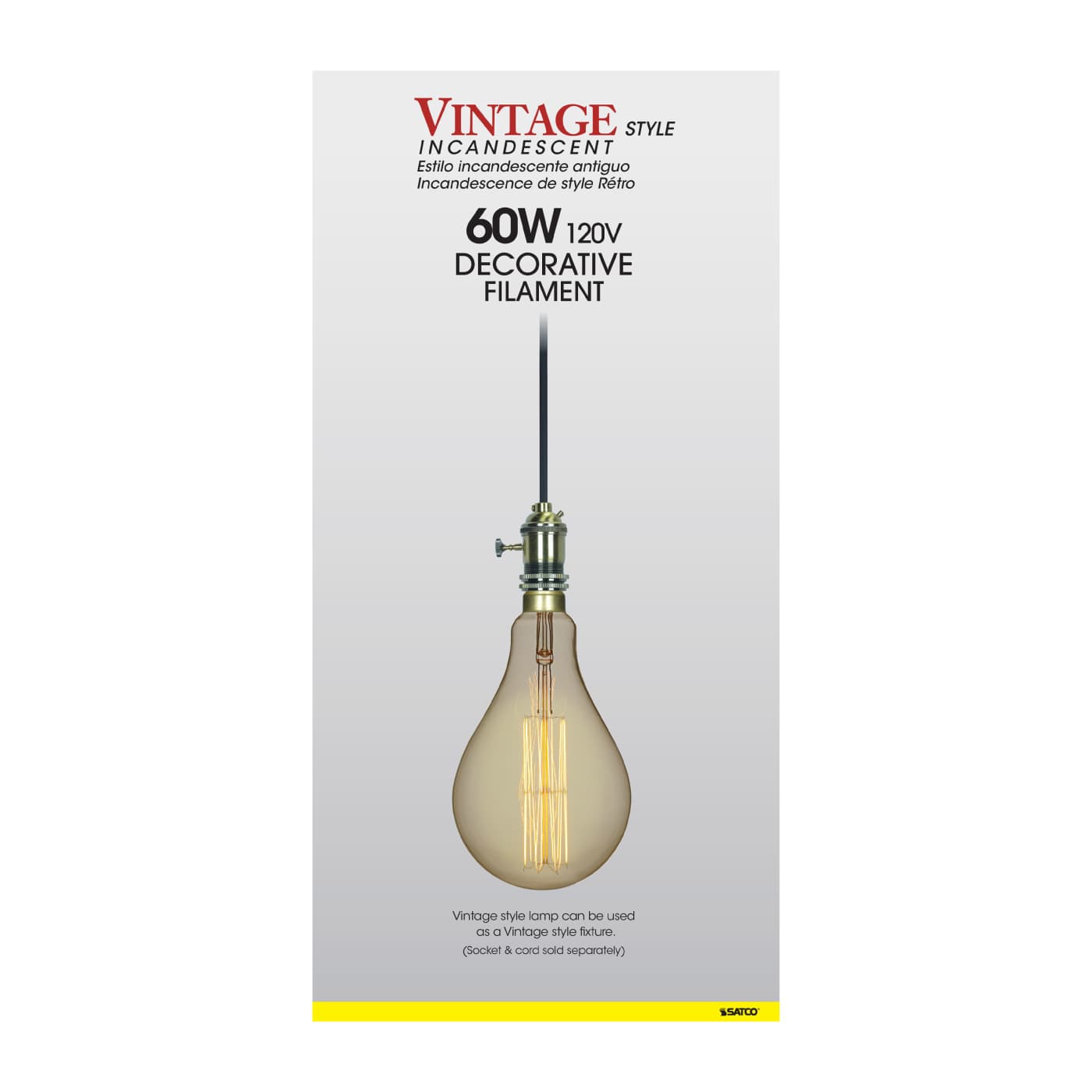 60PS52/AMBER/E26/VINTAGE/120V - S2433