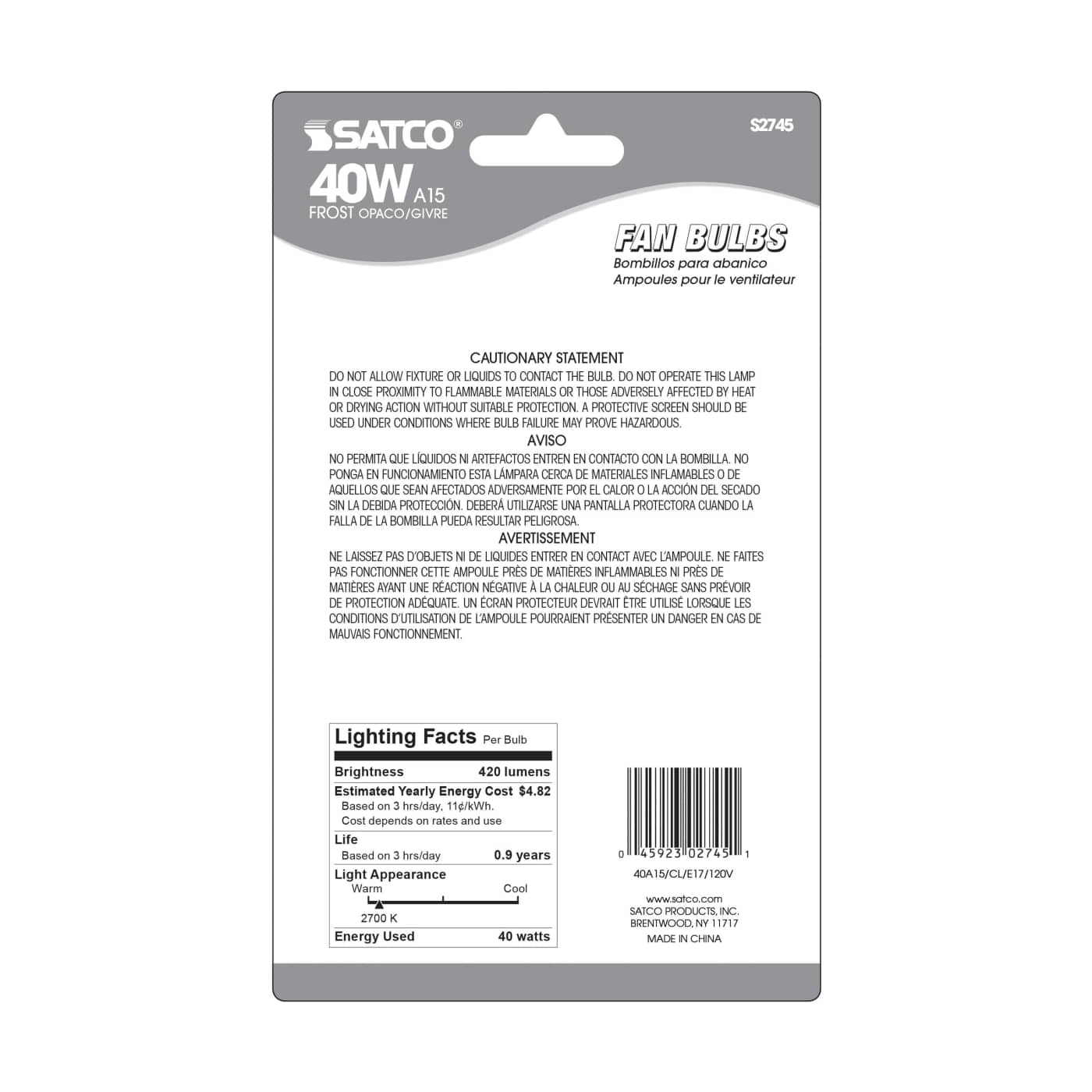 40A15/FROST 120V INT 2/CD - S2745