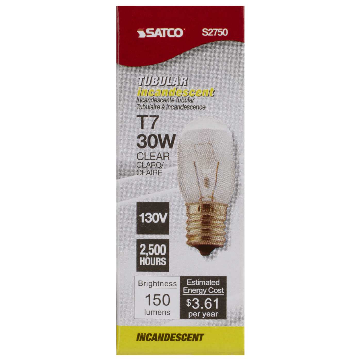 30T7/N/130V E17 CLEAR - S2750