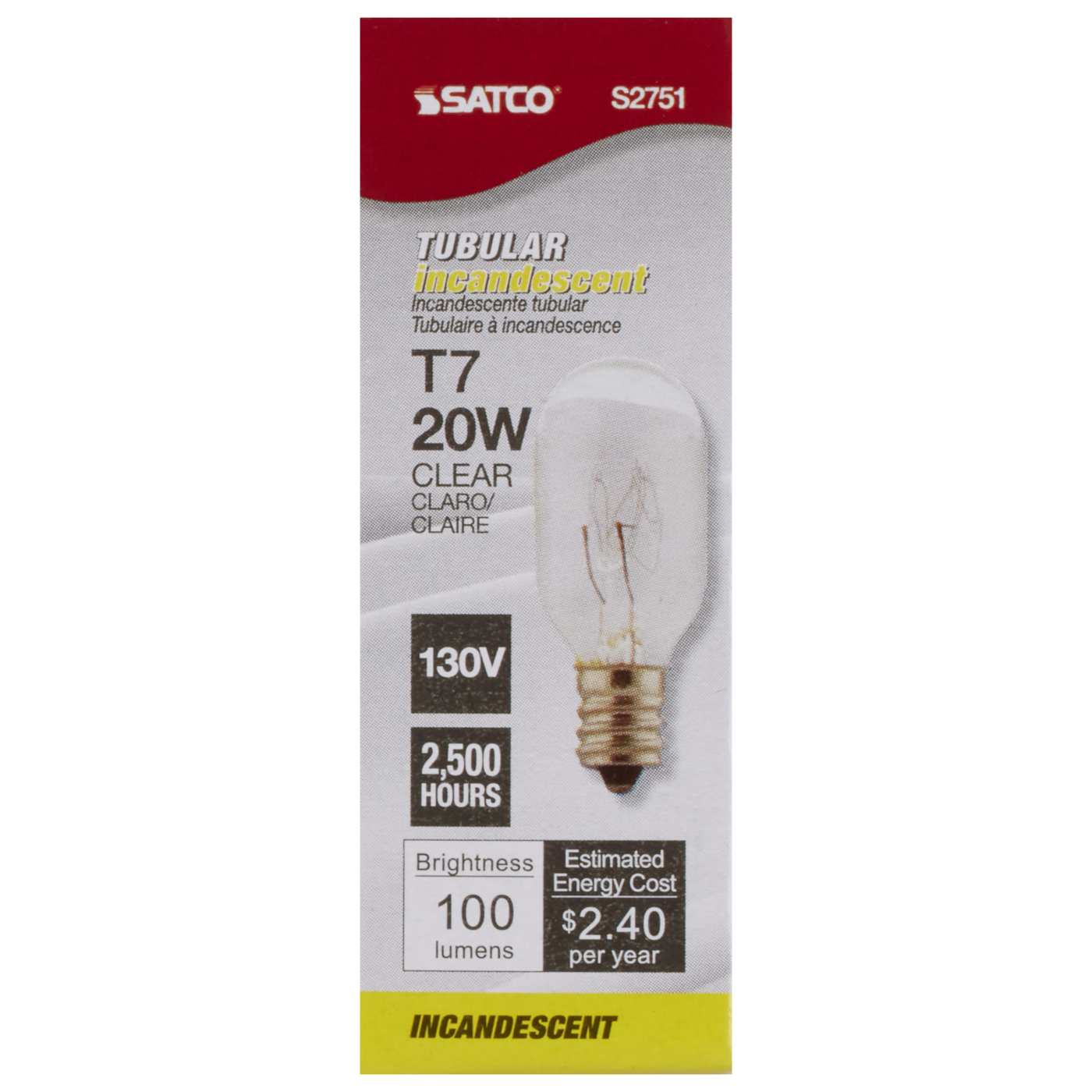 20T7/C/130V E12 CLEAR - S2751