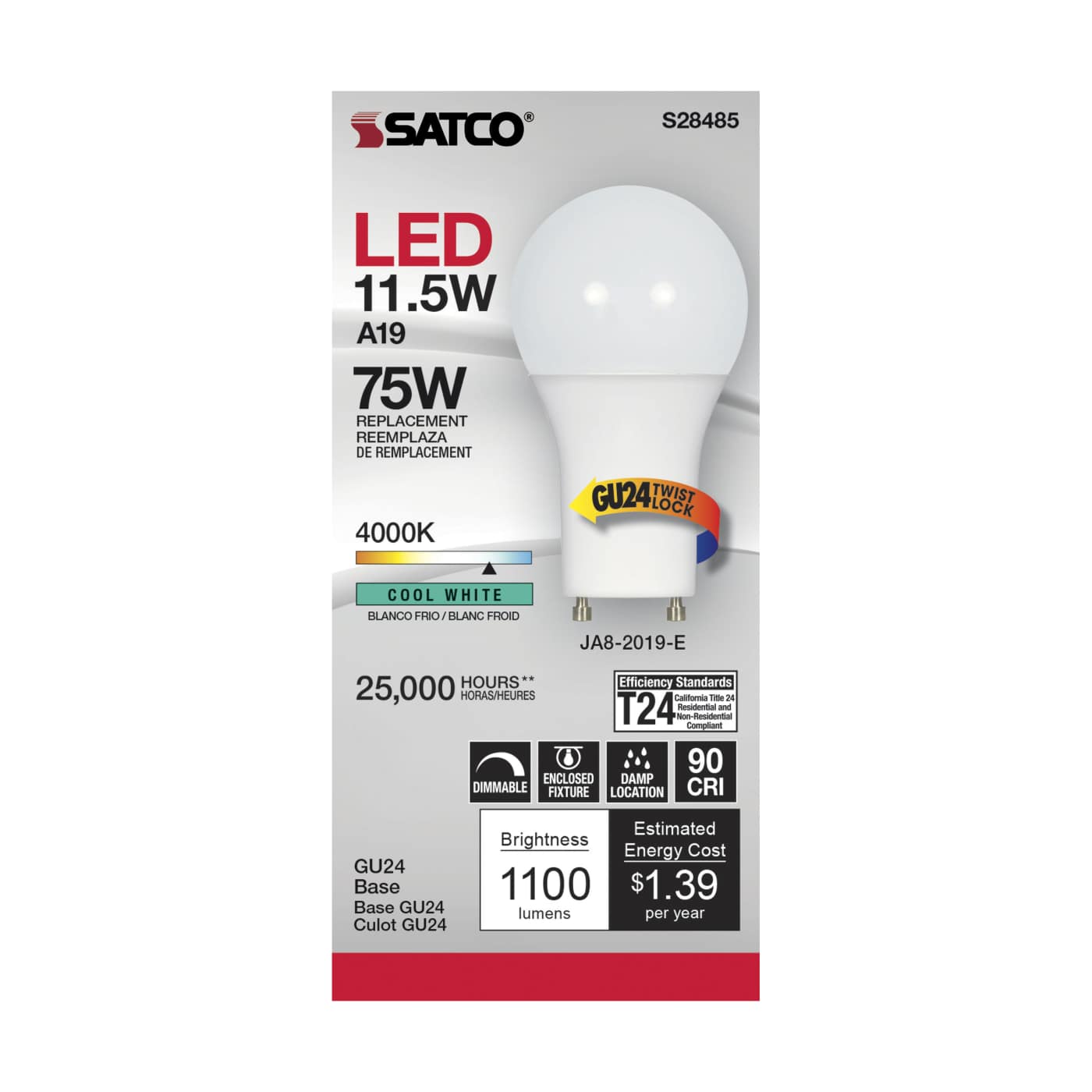 11.5A19LED/940/GU24/120V - S28485