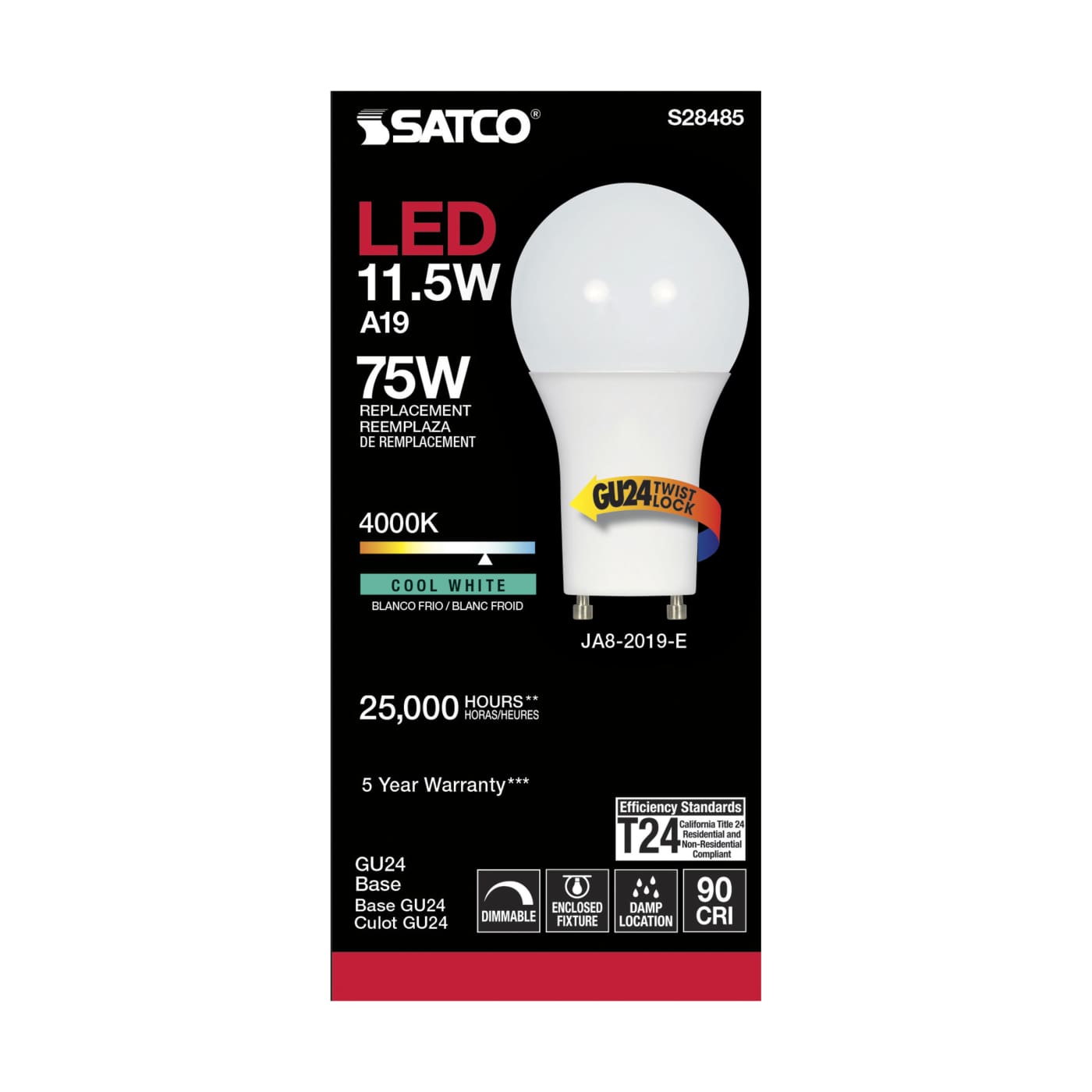 11.5A19LED/940/GU24/120V - S28485