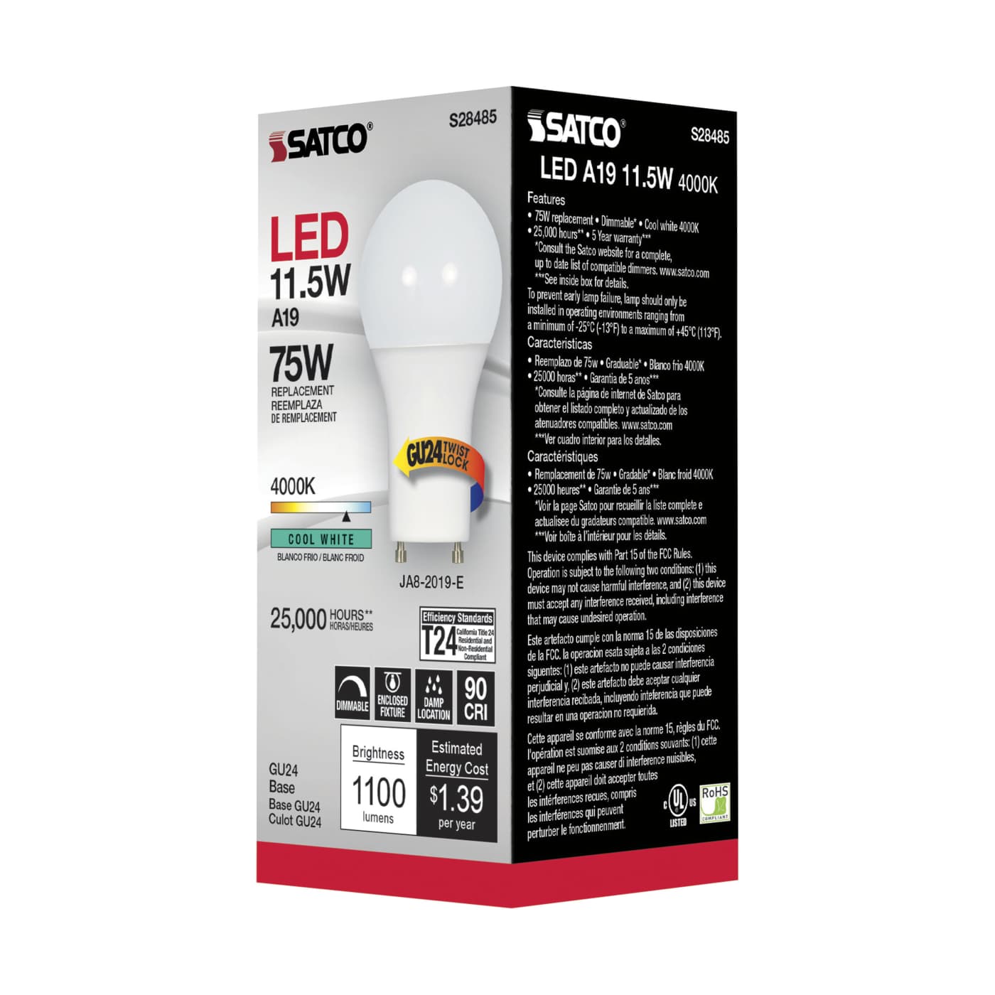 11.5A19LED/940/GU24/120V - S28485