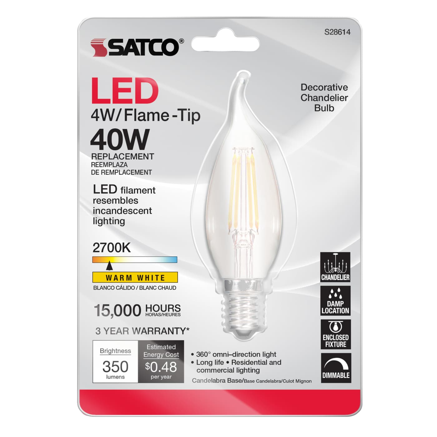 4W CFC/LED/27K/CL/120V 1-CD - S28614