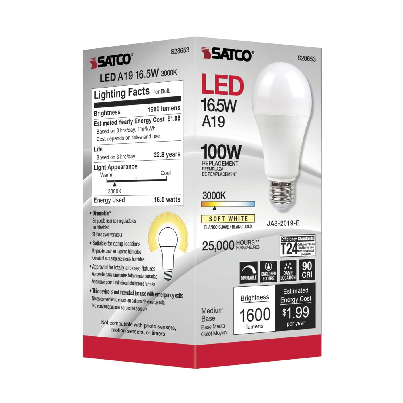 16.5A19LED/930/120V - S28653
