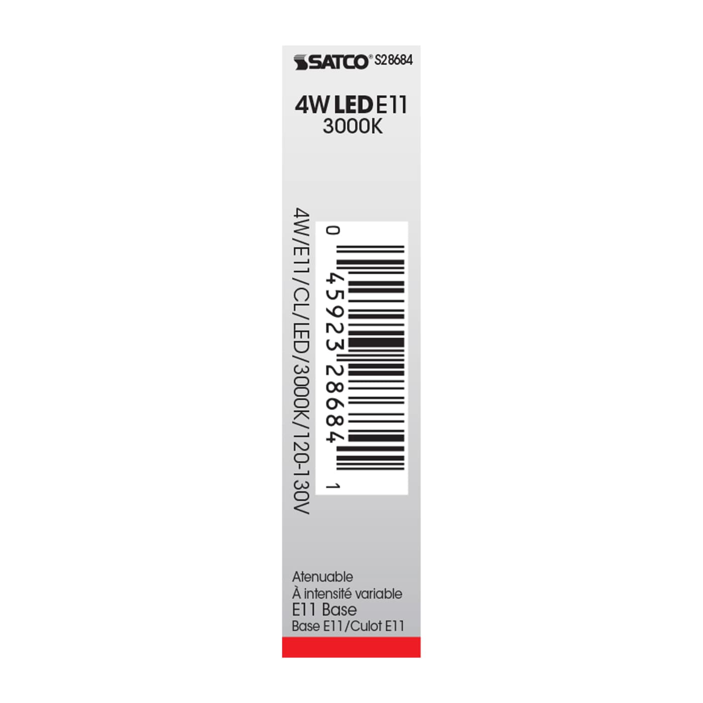 LED/4W/E11/MC/CL/3K/120-130V - S28684