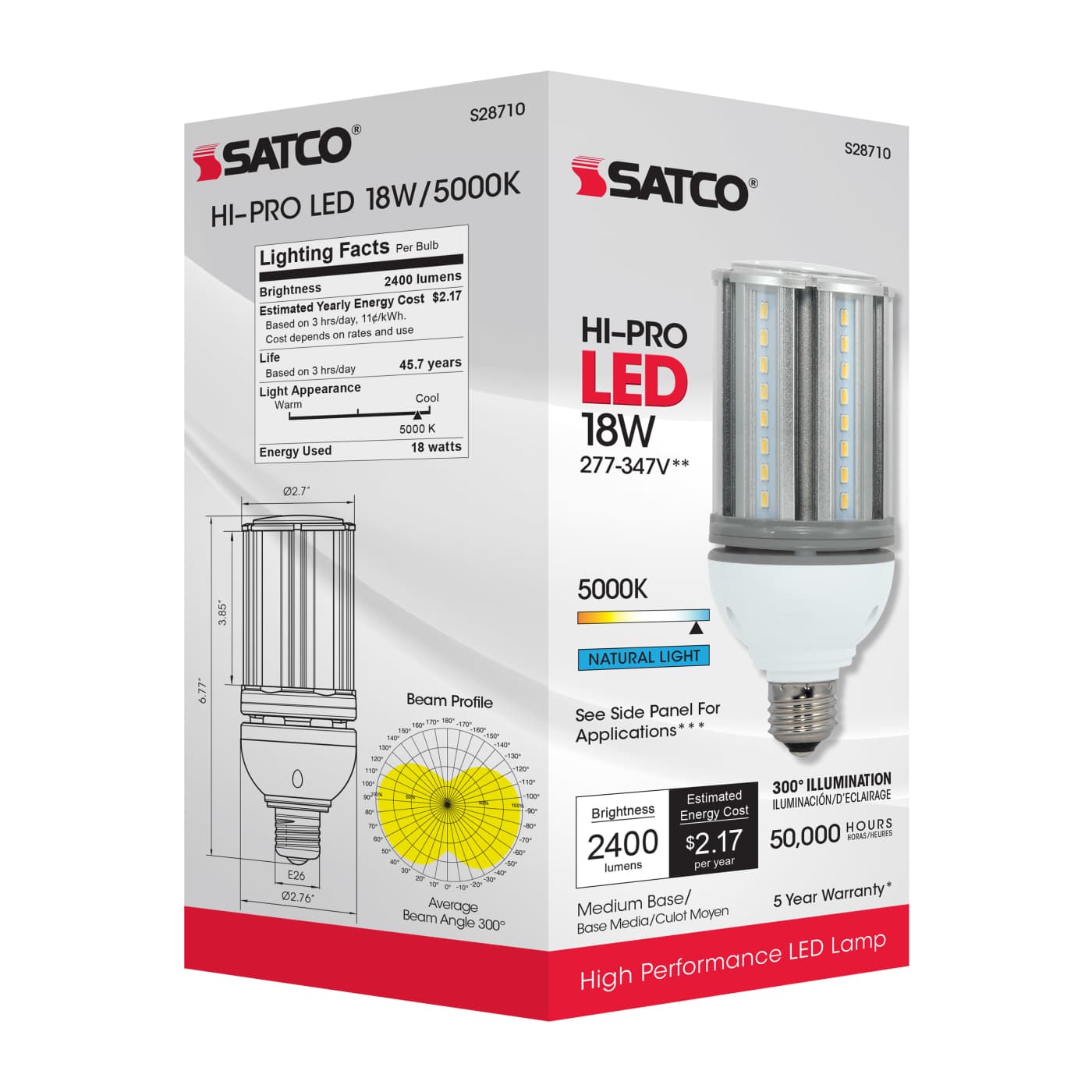 18W/LED/HID/5000K/277-347V E26 - S28710