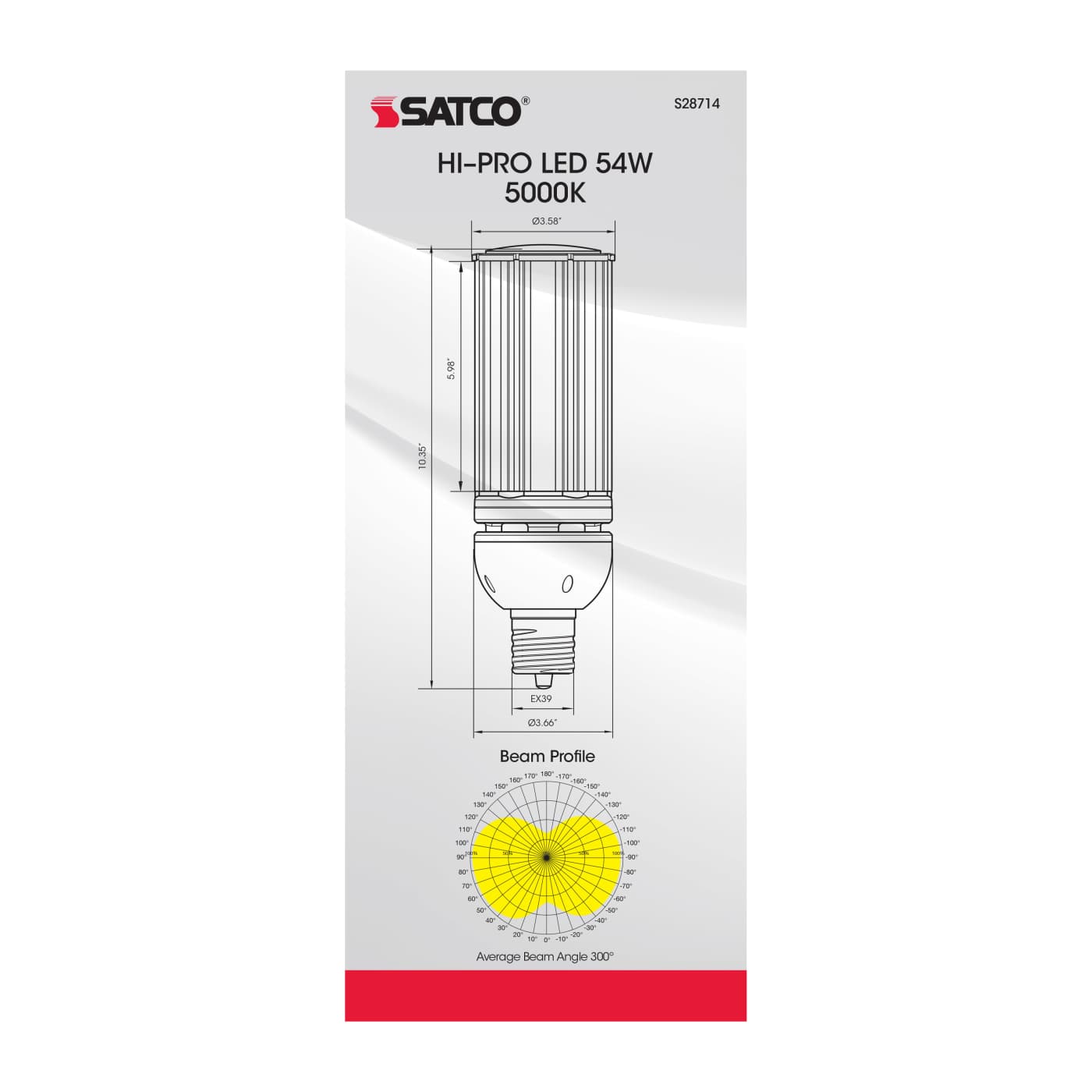 54W/LED/HID/5K/277-347V/EX39 - S28714