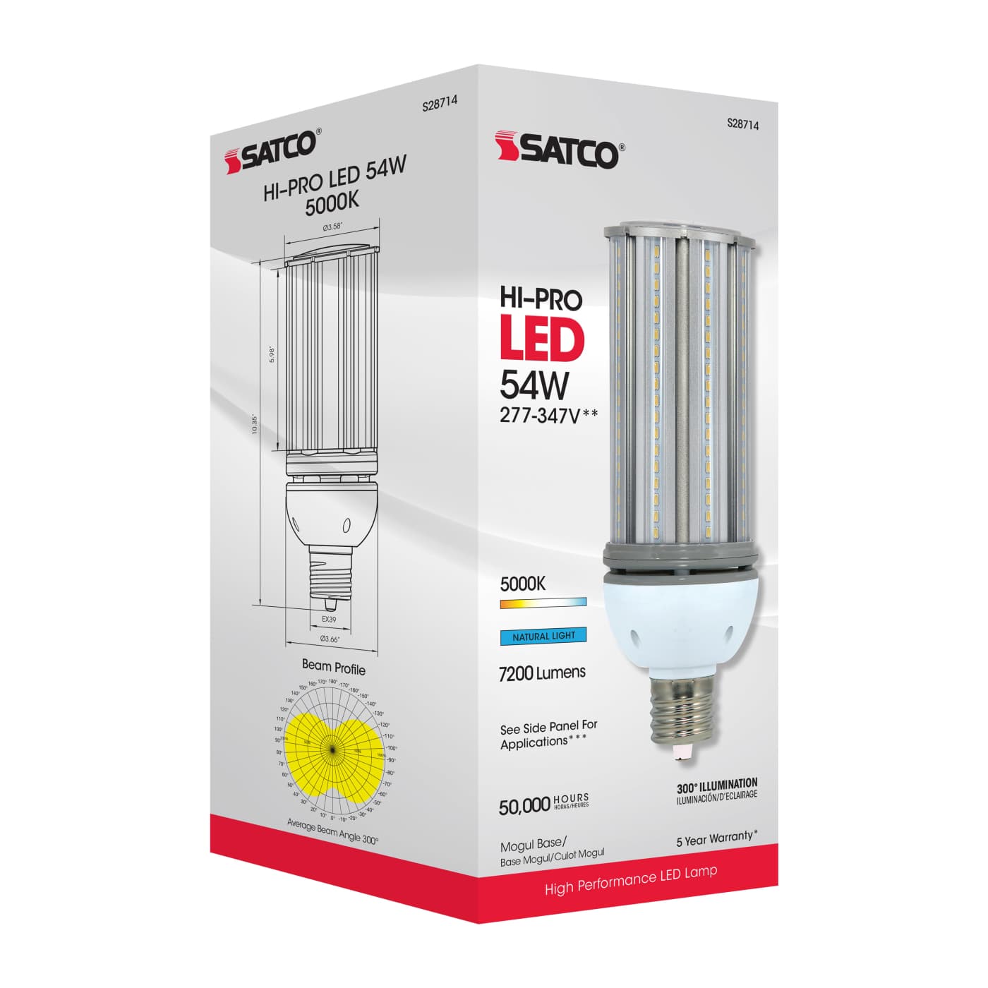 54W/LED/HID/5K/277-347V/EX39 - S28714