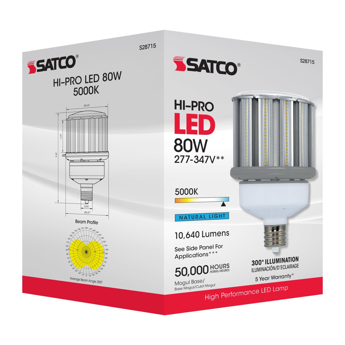 80W/LED/HID/5K/277-347V/EX39 - S28715