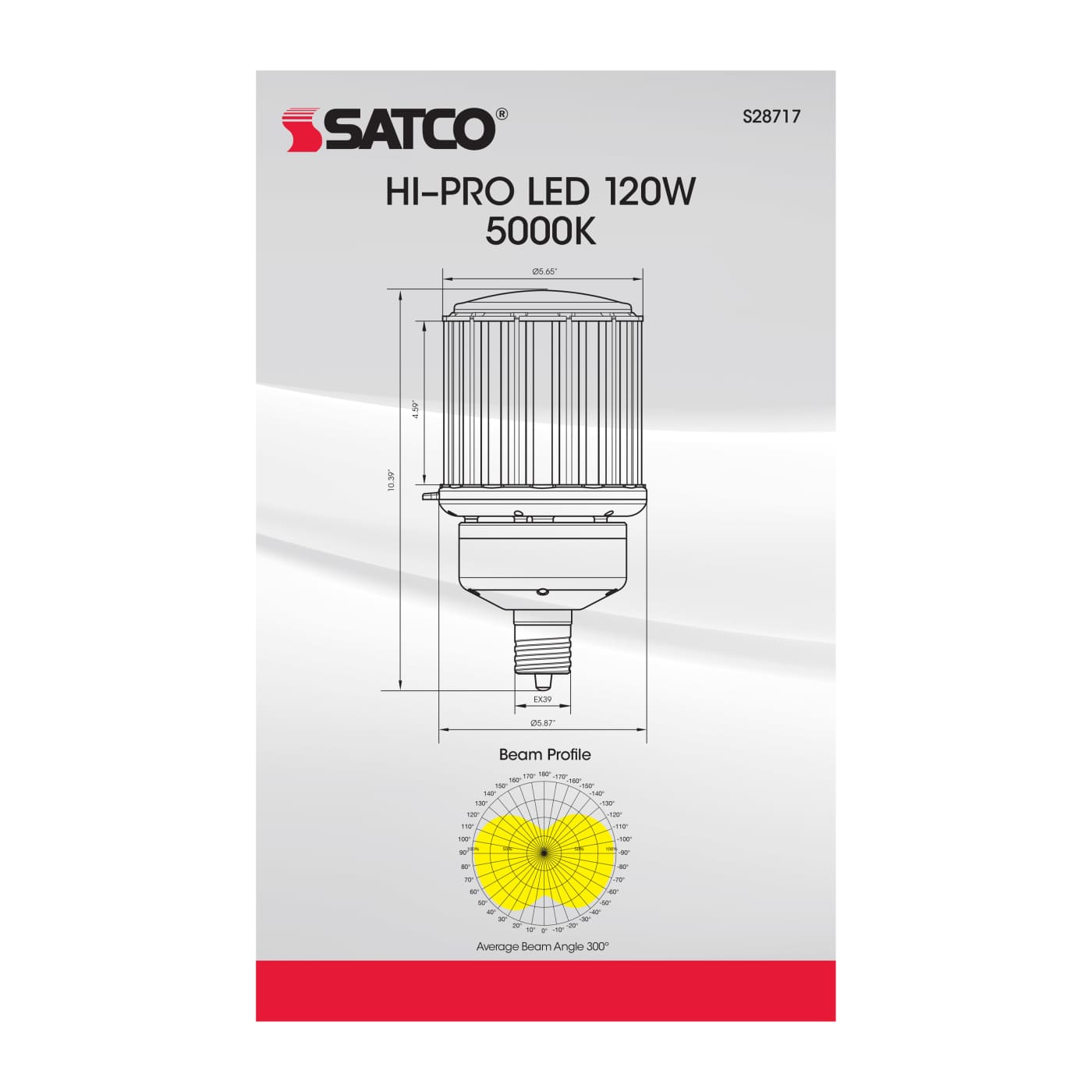 120W/LED/HID/5K/277-347V/EX39 - S28717