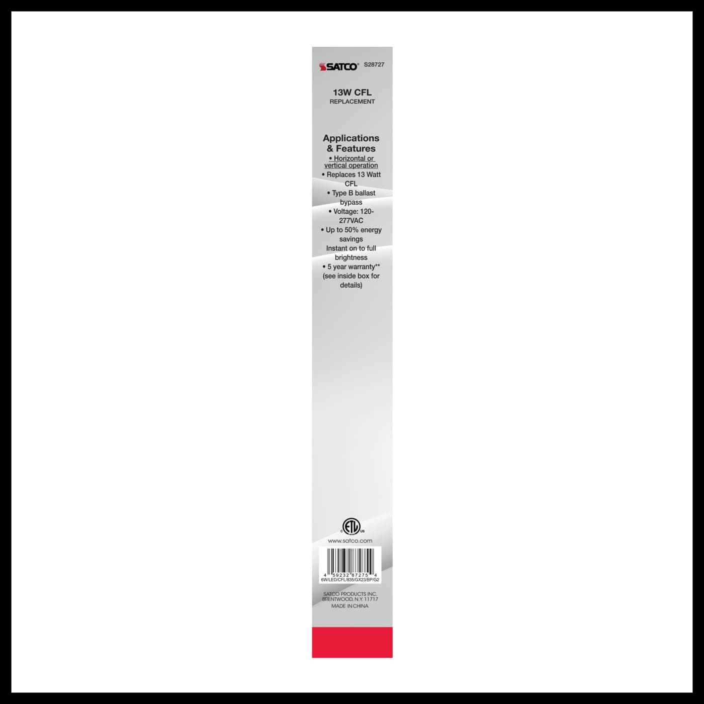 6W/LED/CFL/835/GX23/BP/G2 - S28727