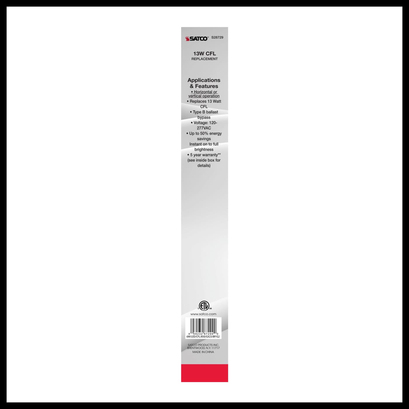 6W/LED/CFL/850/GX23/BP/G2 - S28729