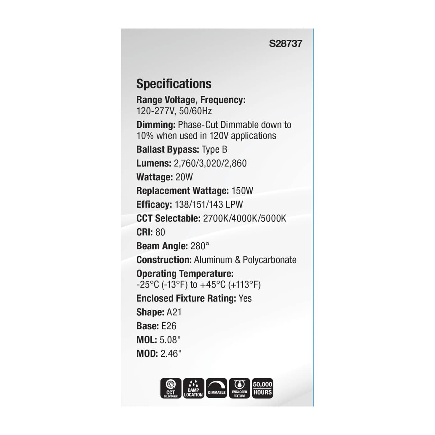 20WA21/LED/3CCT/120-277V - S28737
