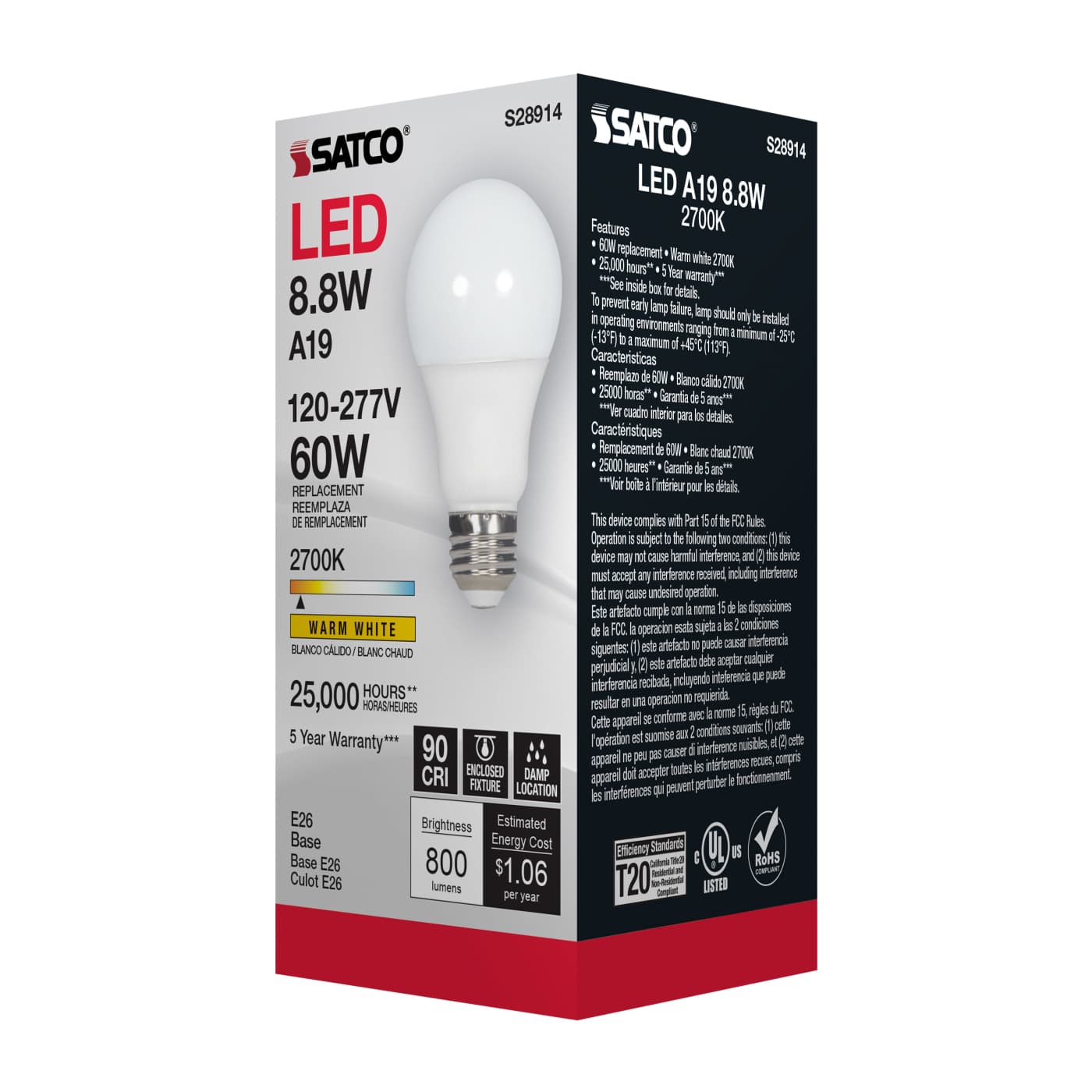 8.8A19/LED/927/120-277V - S28914