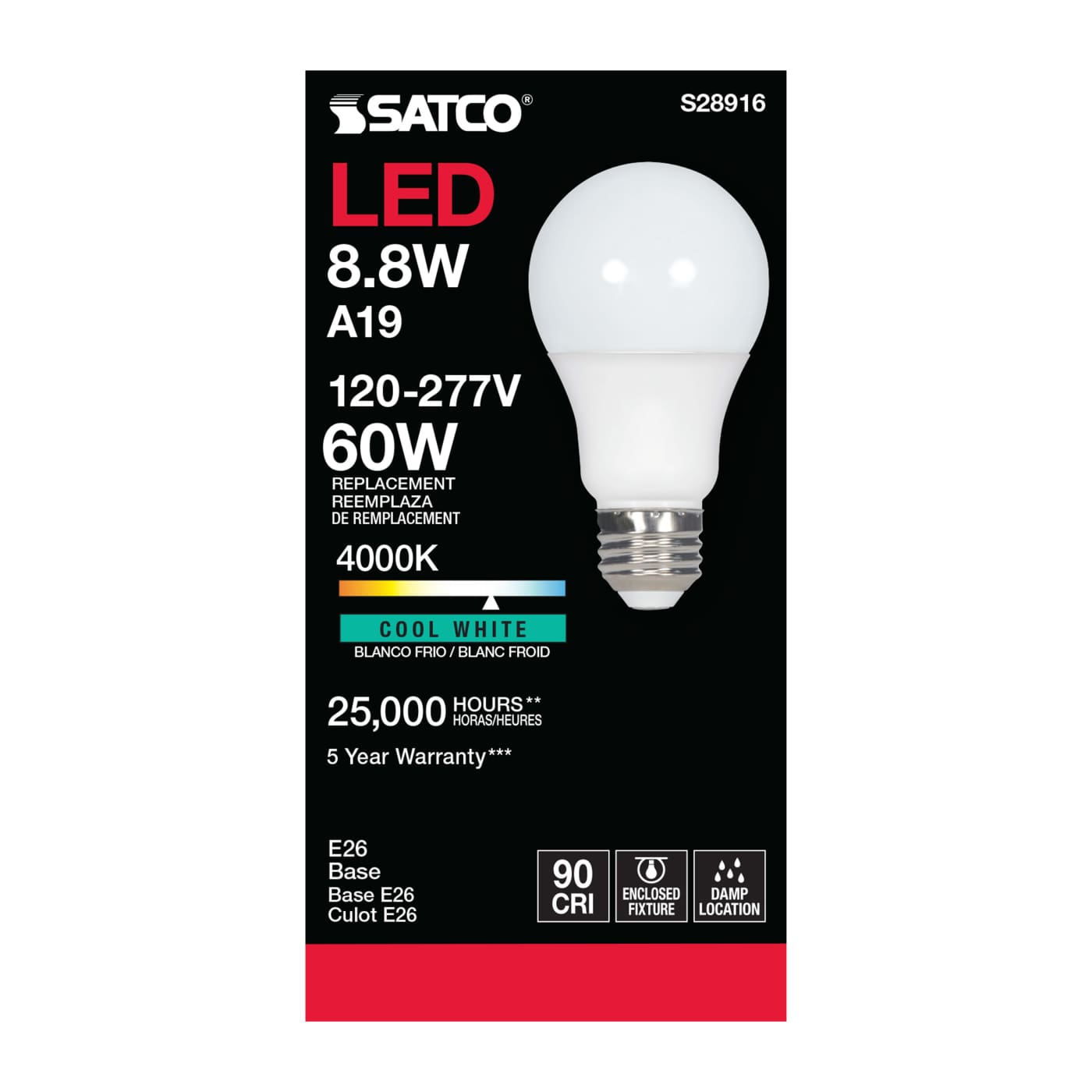 8.8A19/LED/940/120-277V - S28916