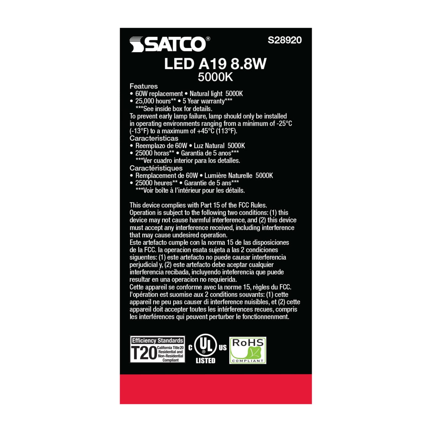 8.8A19/LED/950/120-277V - S28920