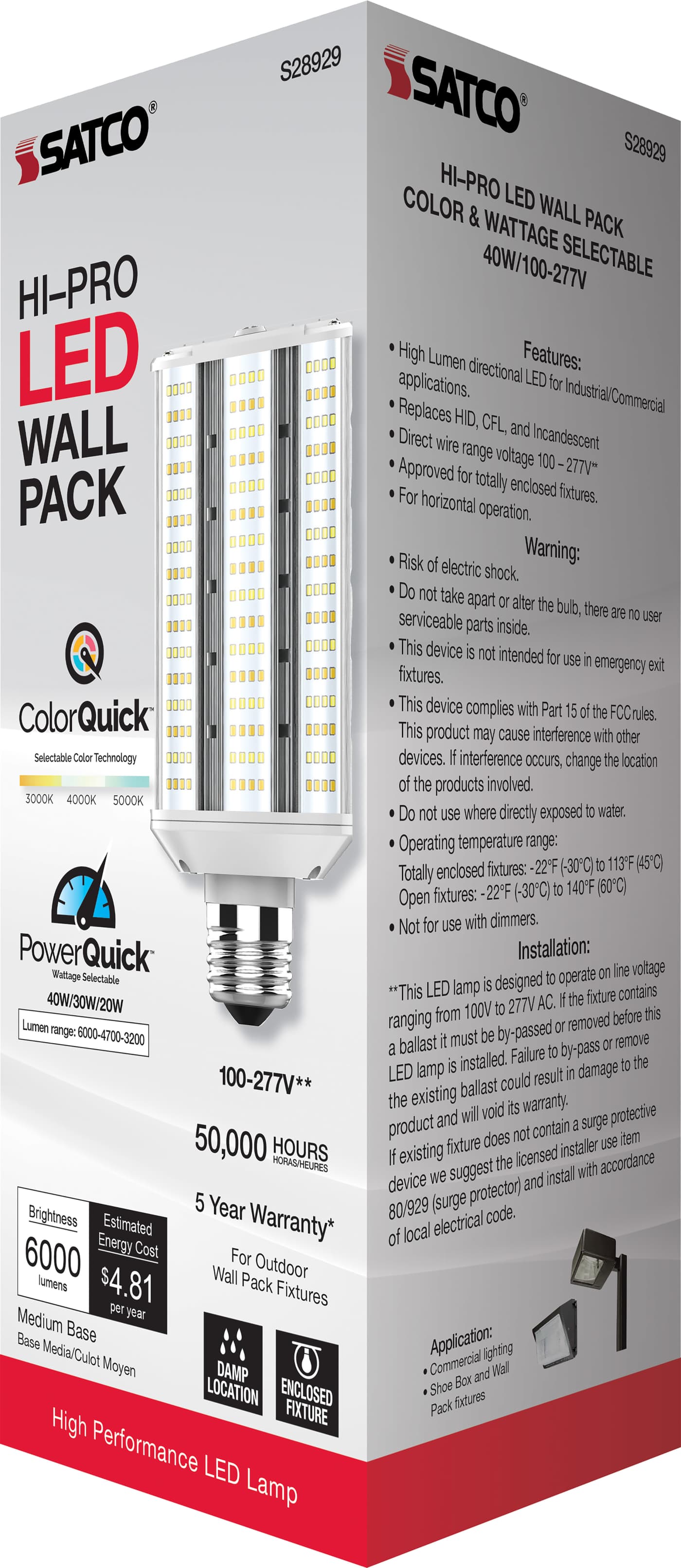 40W/LED/WP/CCT/E26/100-277V - S28929