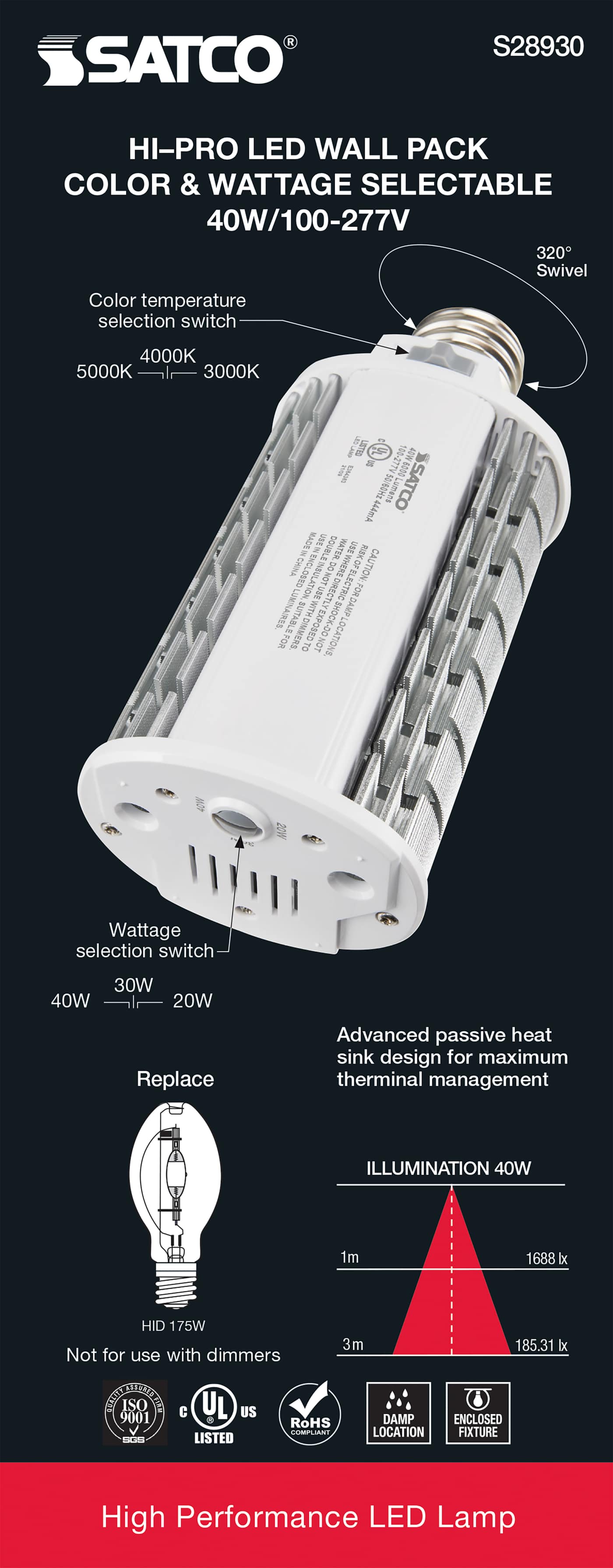 40W/LED/WP/CCT/EX39/100-277V - S28930