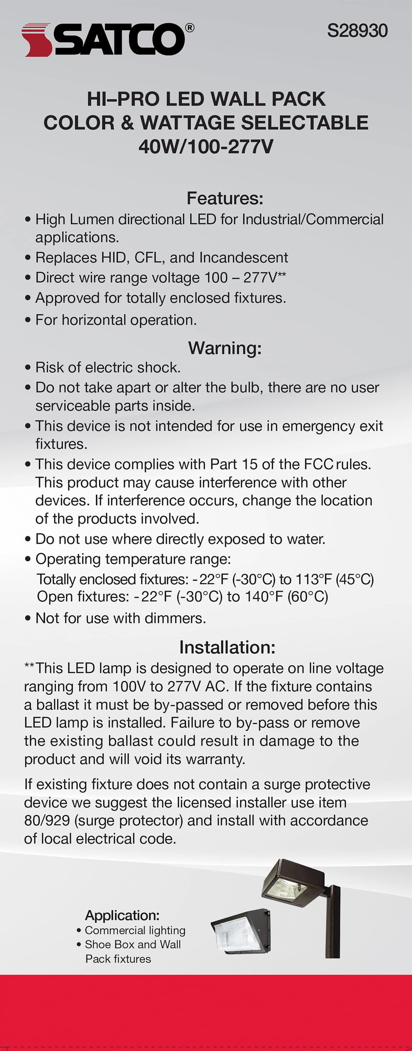 40W/LED/WP/CCT/EX39/100-277V - S28930