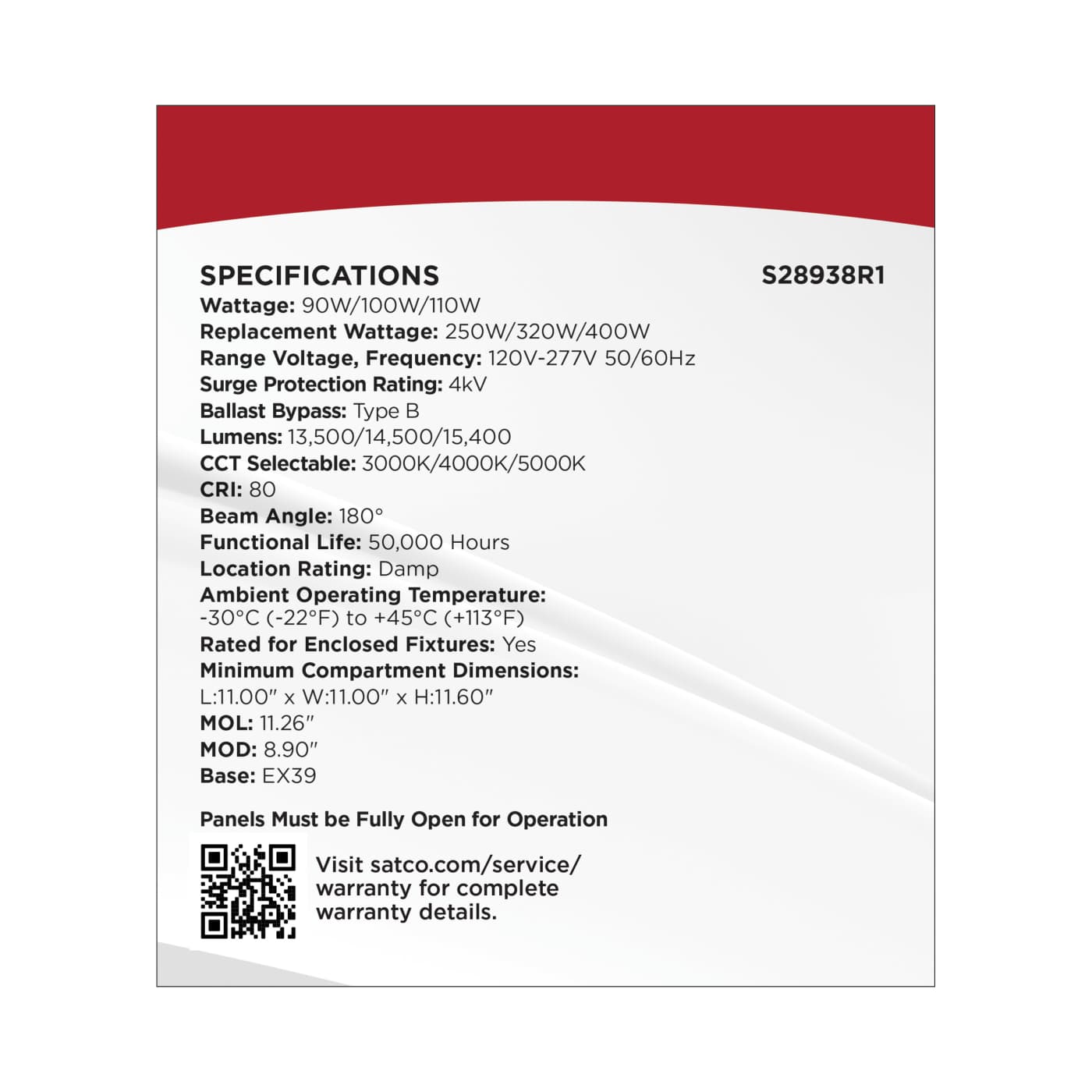 110W/LED/HID/SB/3CCT/EX39 - S28938R1